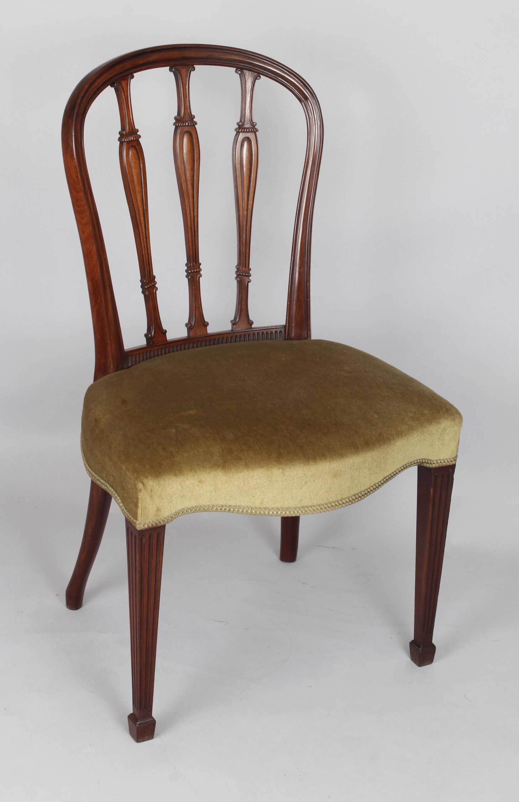 Set of eight George III style mahogany dining-chairs