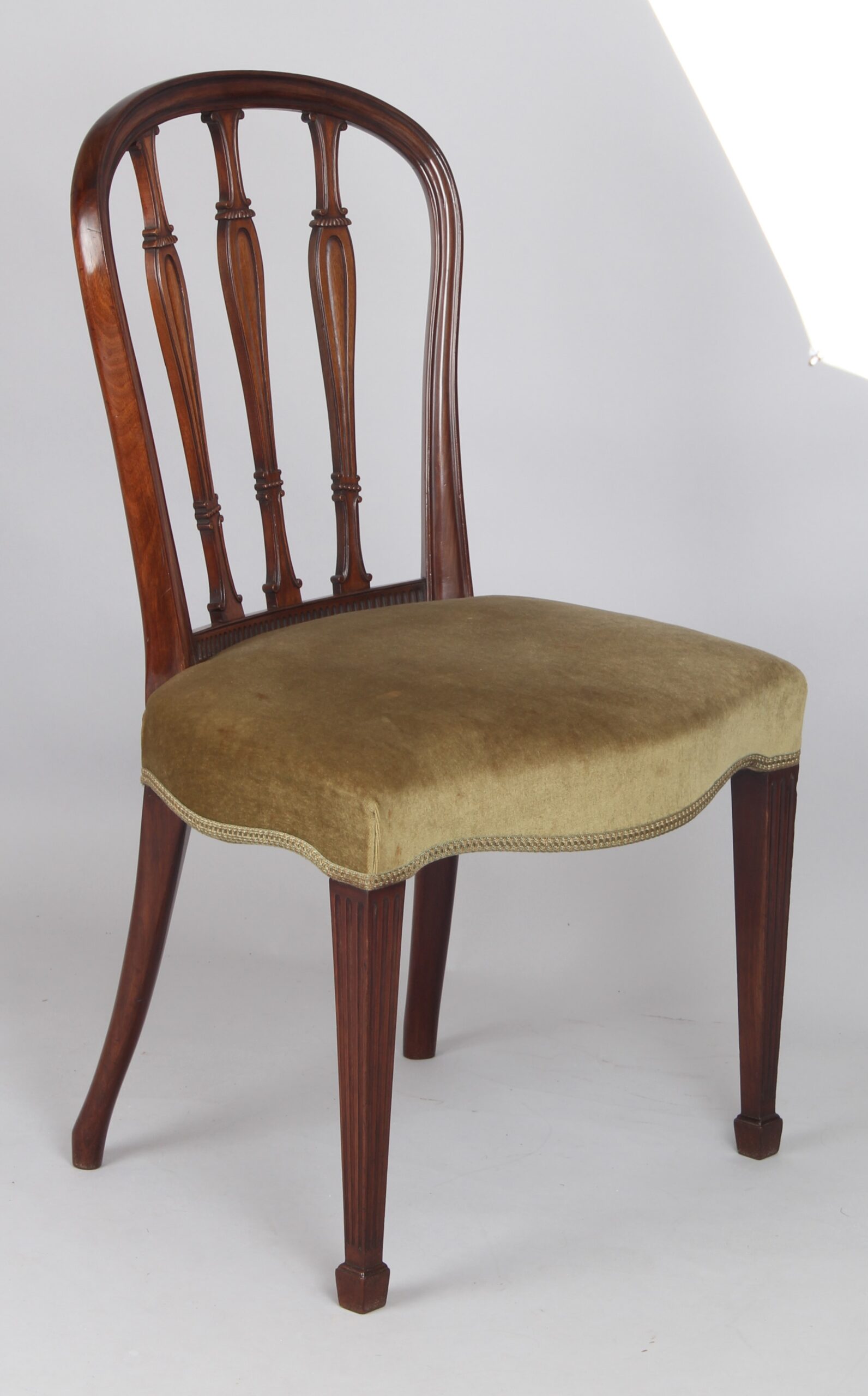Set of eight George III style mahogany dining-chairs
