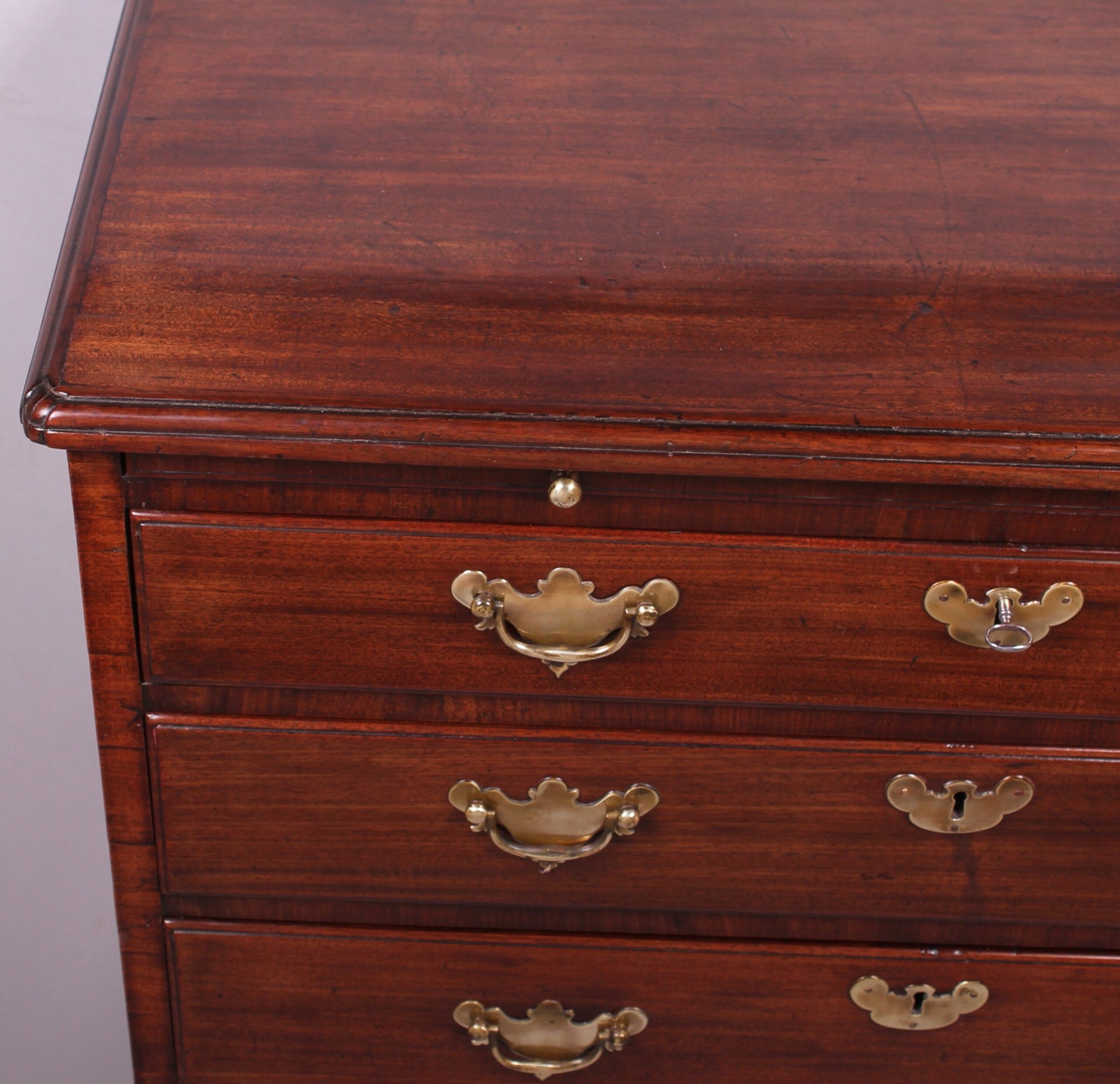 A mid eighteenth century mahogany chest-of-drawers of small proportions and rich colour