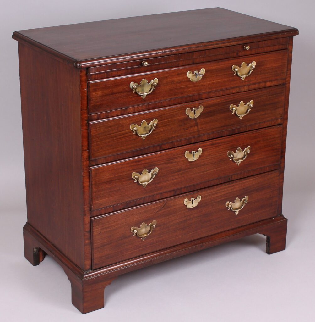 A mid eighteenth century mahogany chest-of-drawers of small proportions and rich colour