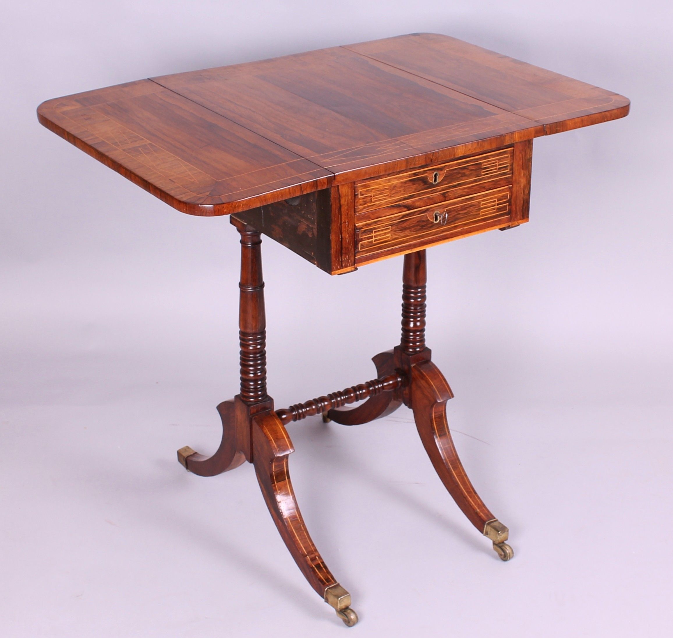 Regency period rosewood work/occasional table