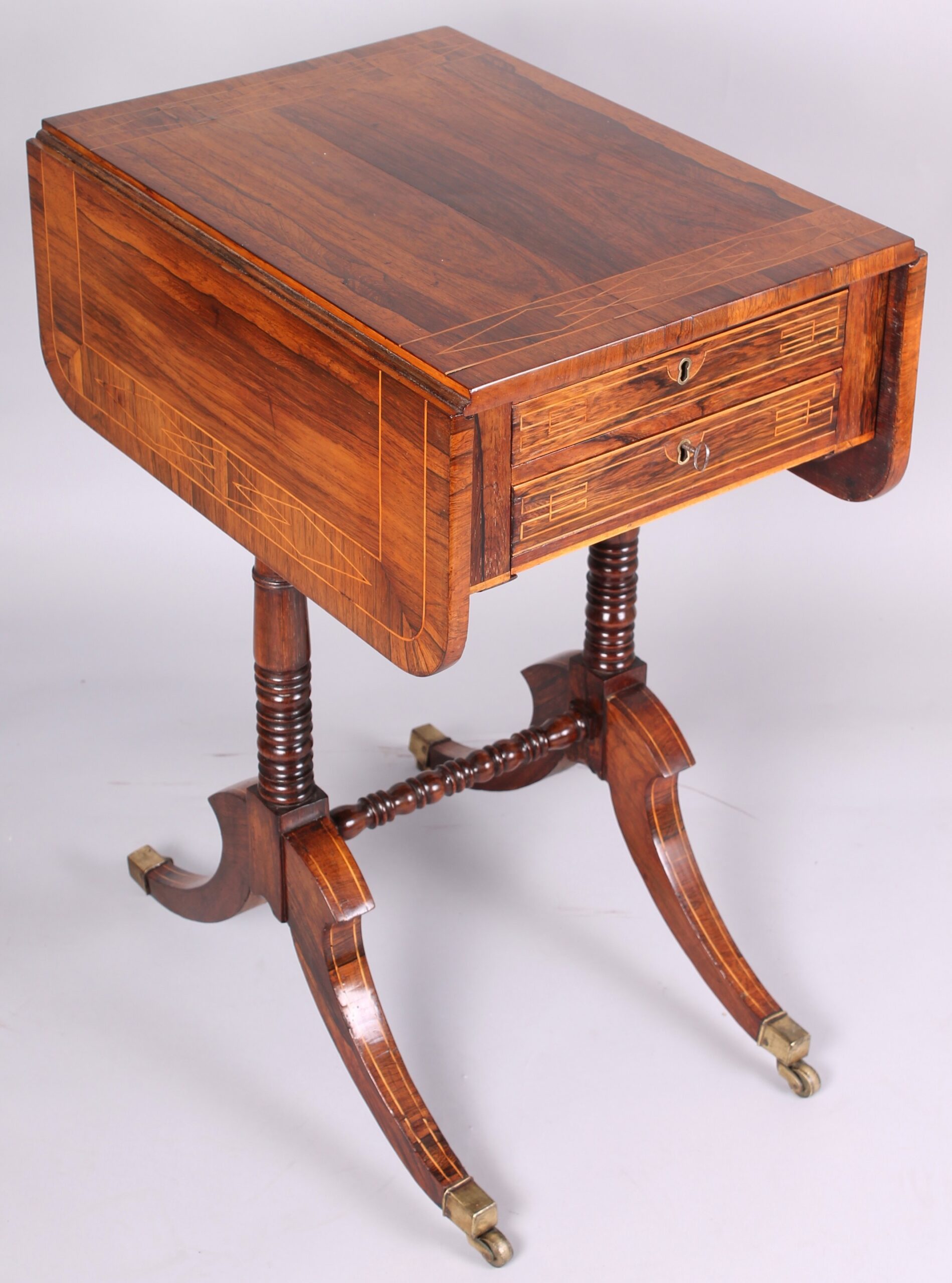Regency period rosewood work/occasional table