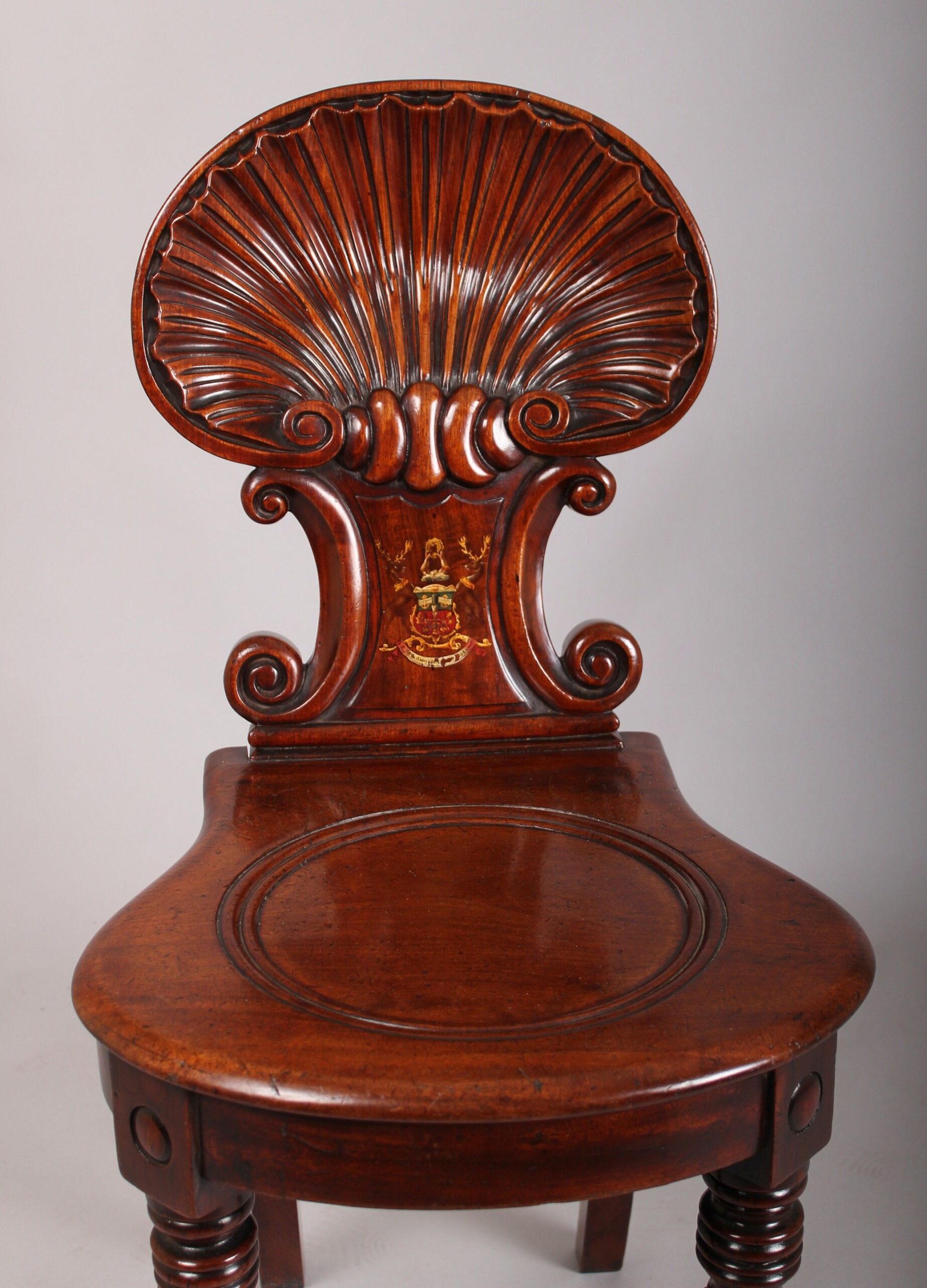 George IV period mahogany hall-chair