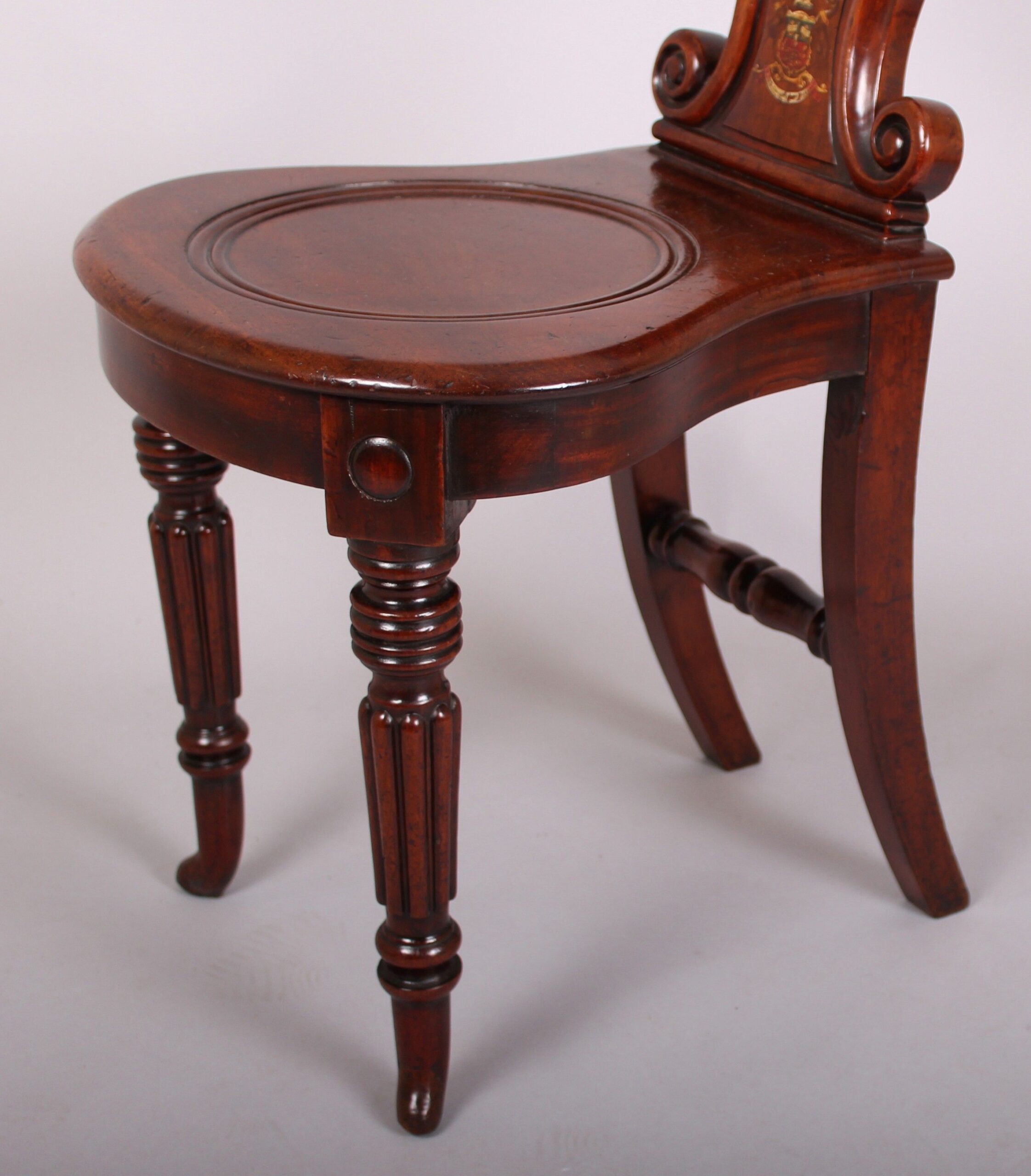 George IV period mahogany hall-chair