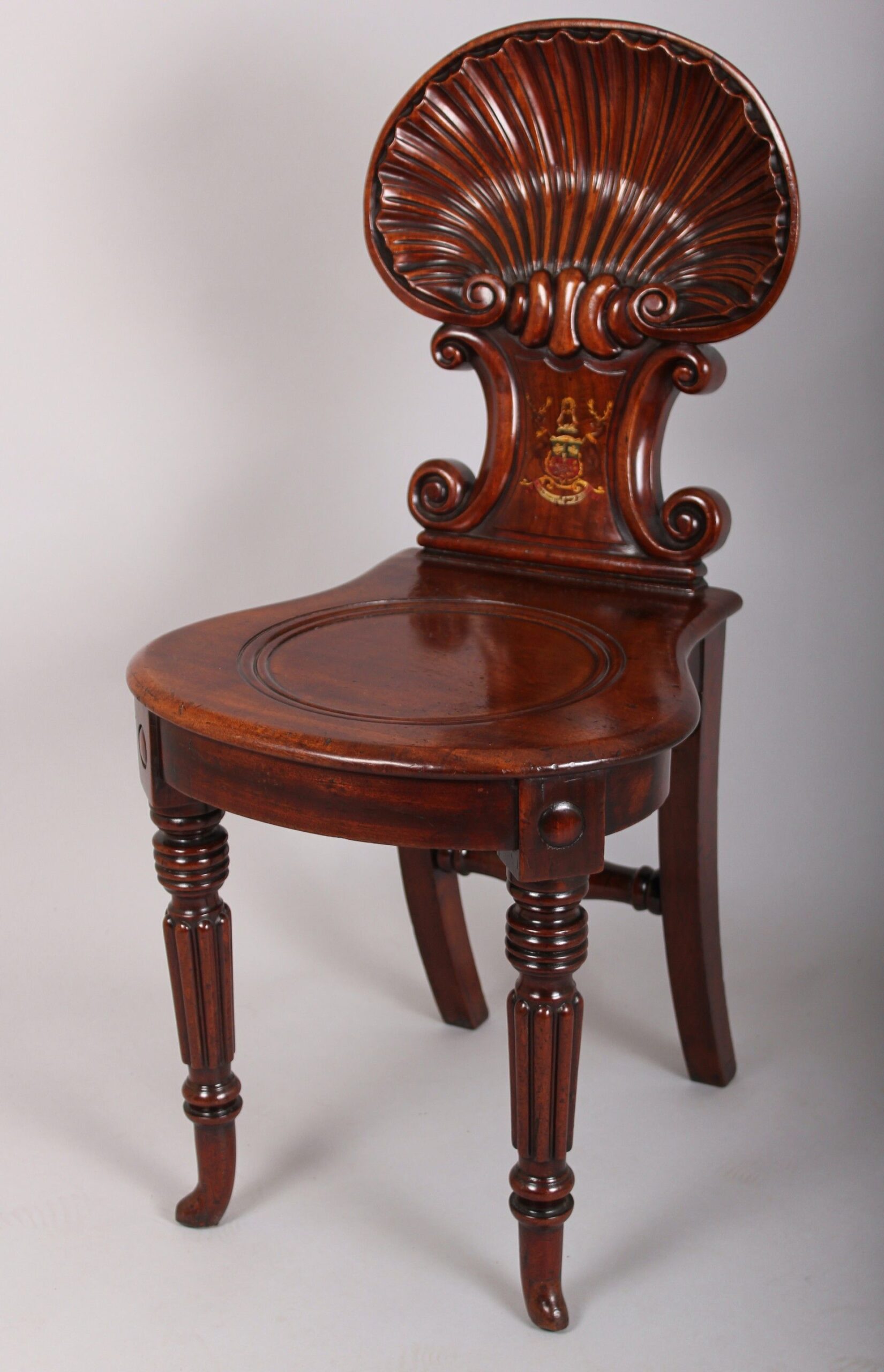 George IV period mahogany hall-chair