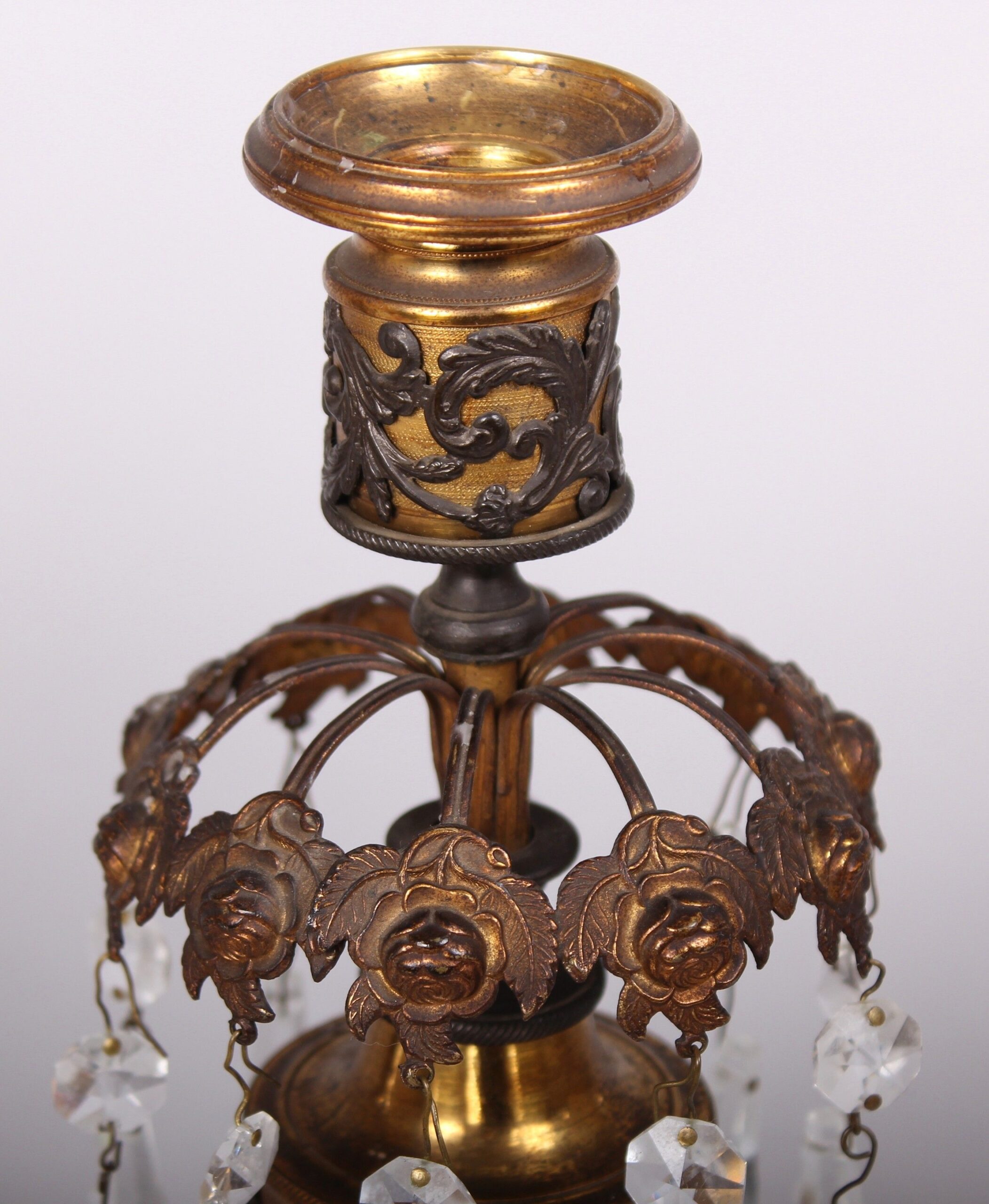 Pair of Regency bronze and ormolu candlesticks