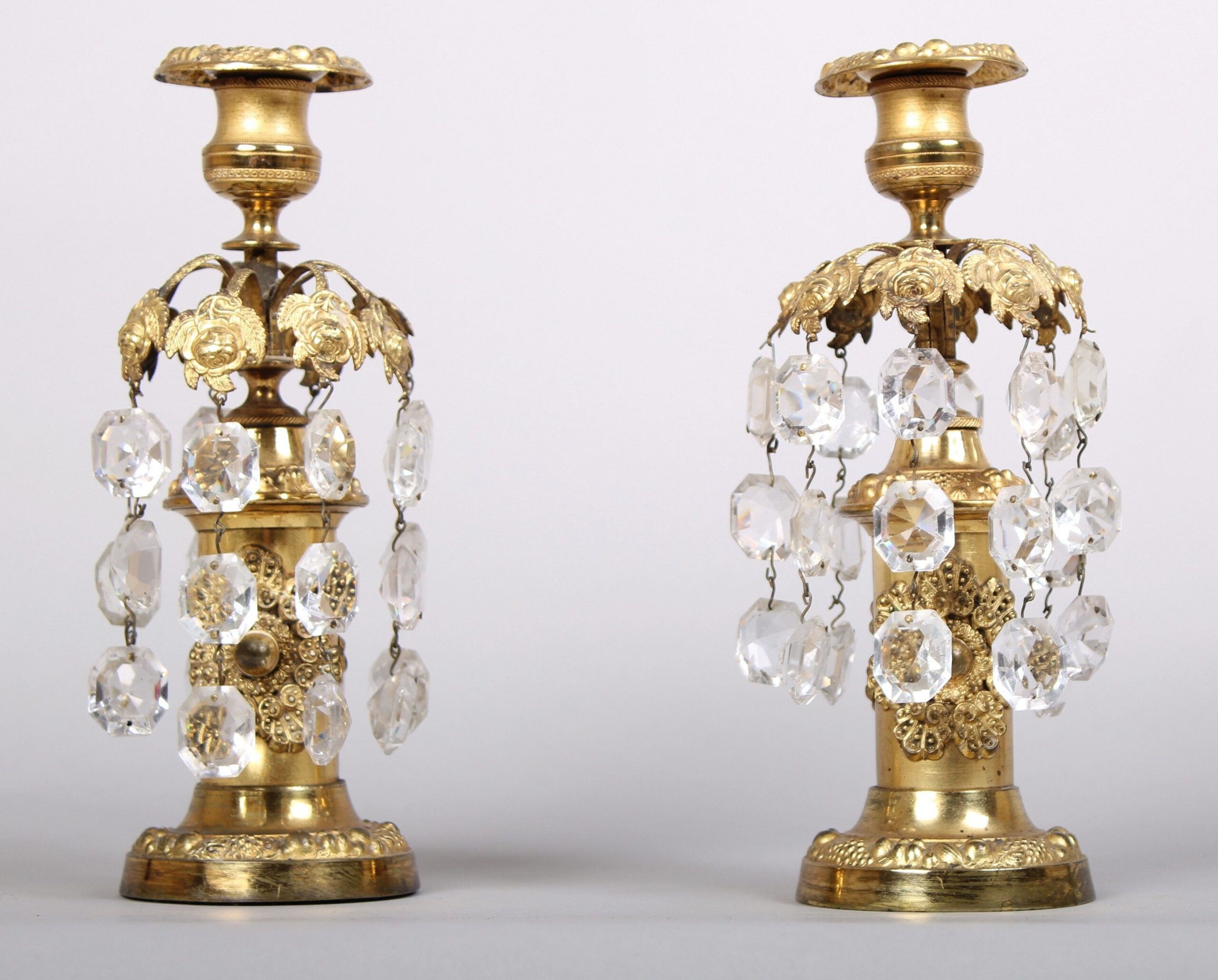 Pair of William IV period ormolu candlesticks