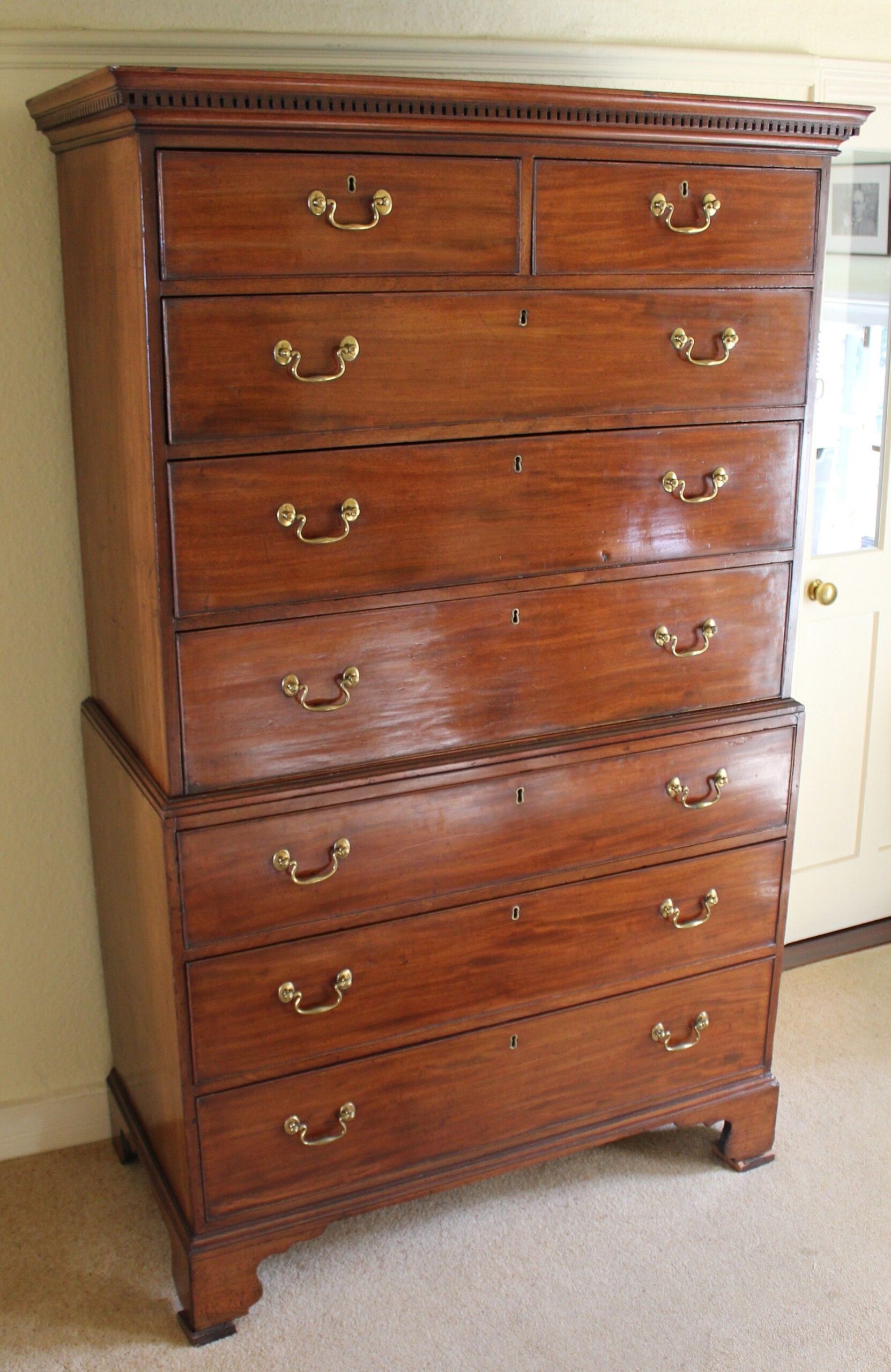 George III period mahogany chest-on-chest