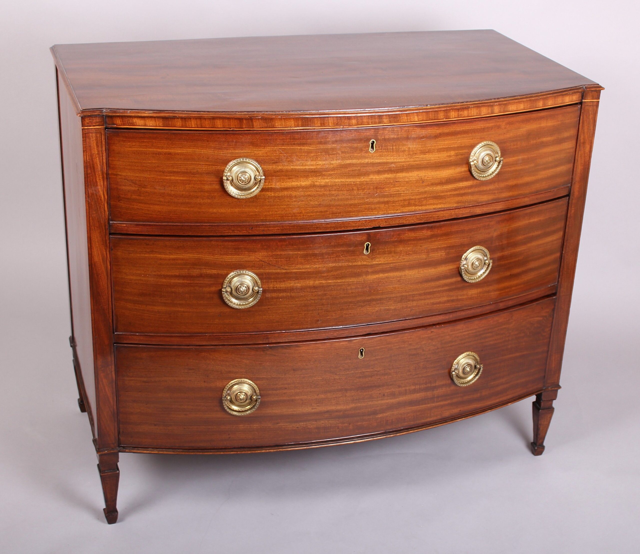 George III period mahogany bow-fronted chest-of-drawers