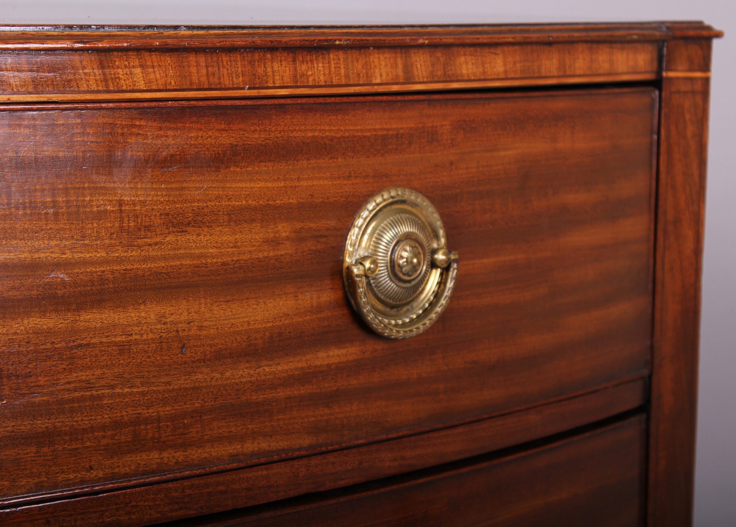 George III period mahogany bow-fronted chest-of-drawers