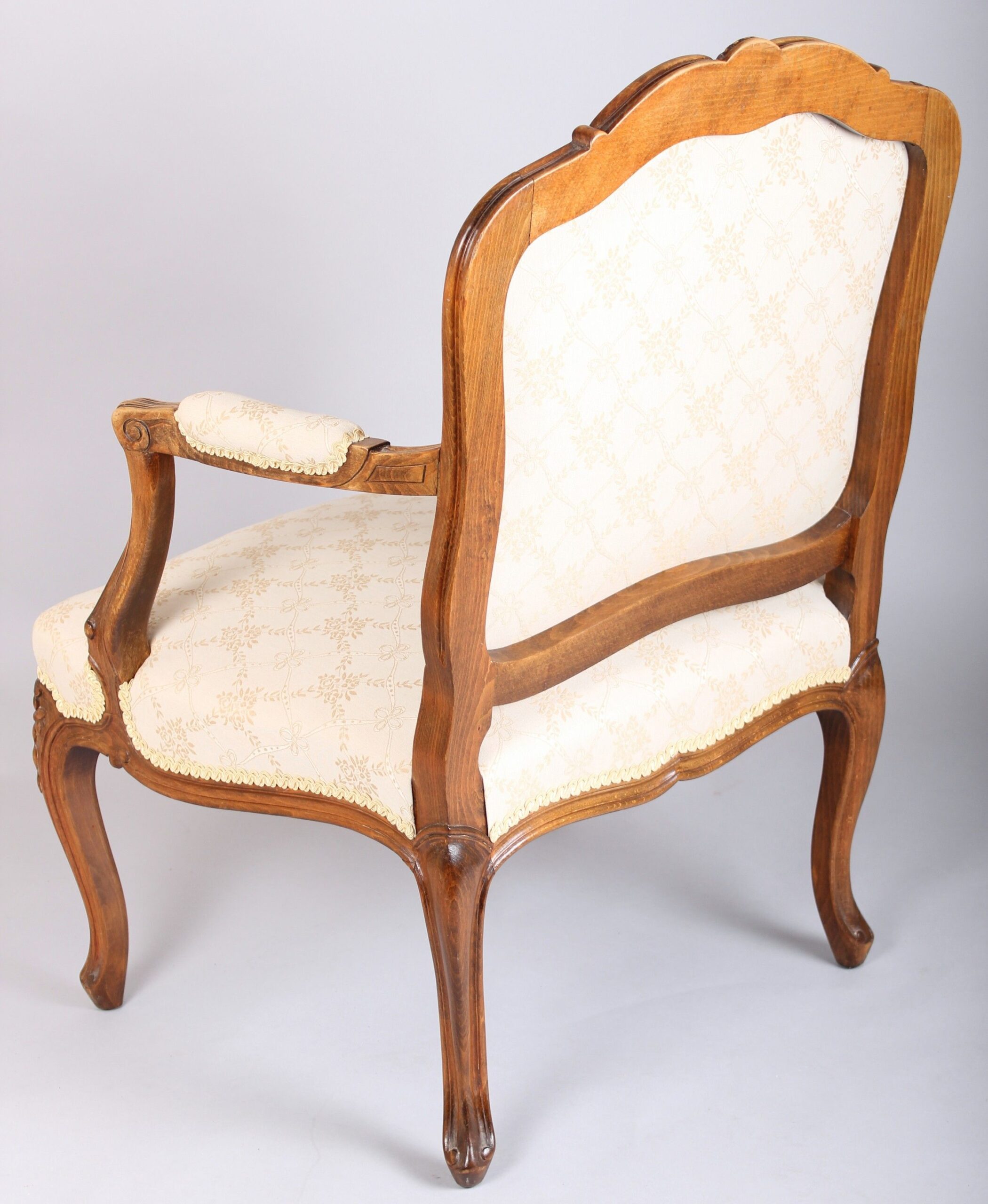 Pair of Danish beech fauteuils in the Louis XV manner