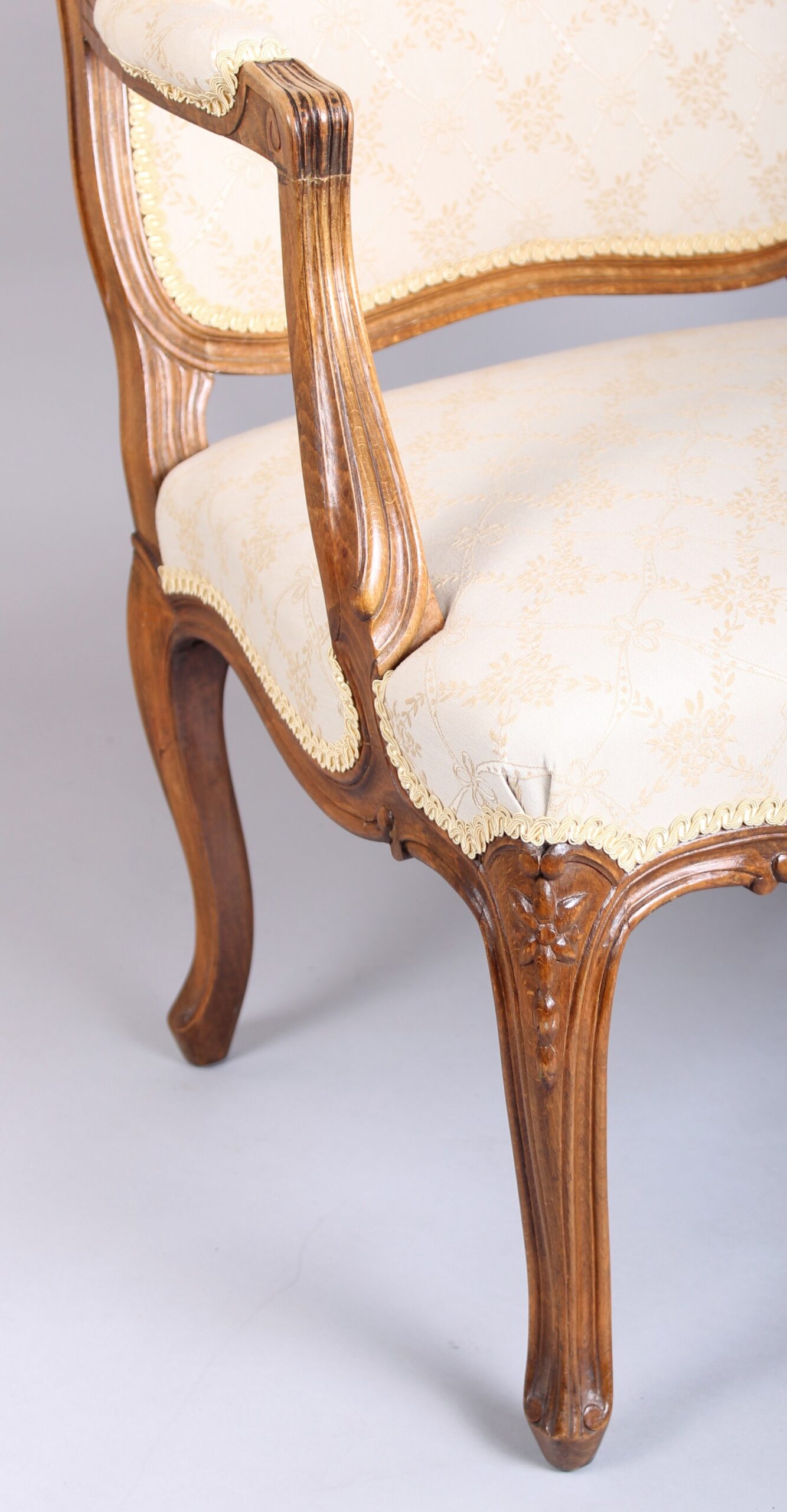 Pair of Danish beech fauteuils in the Louis XV manner