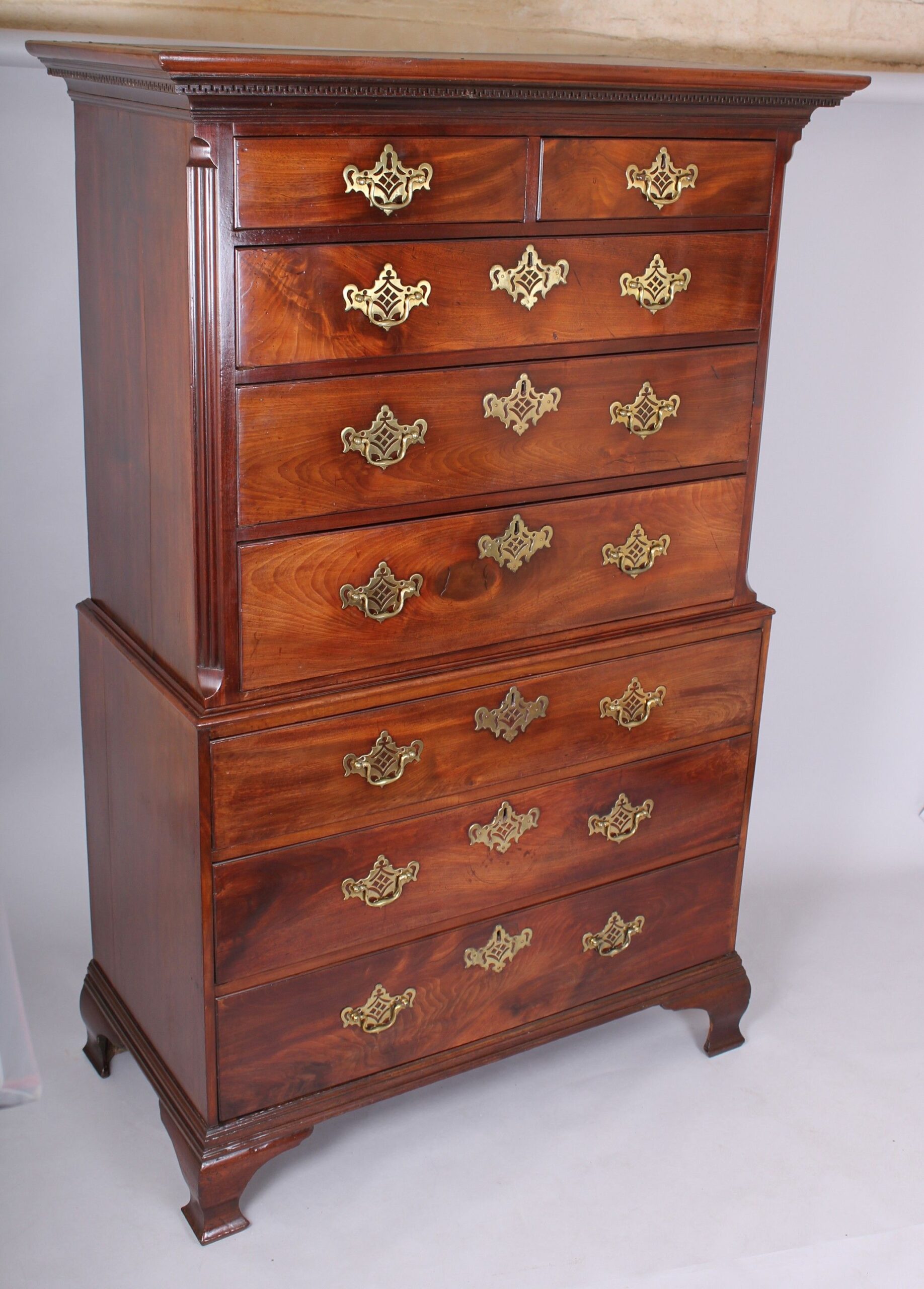 George III mahogany chest-on-chest