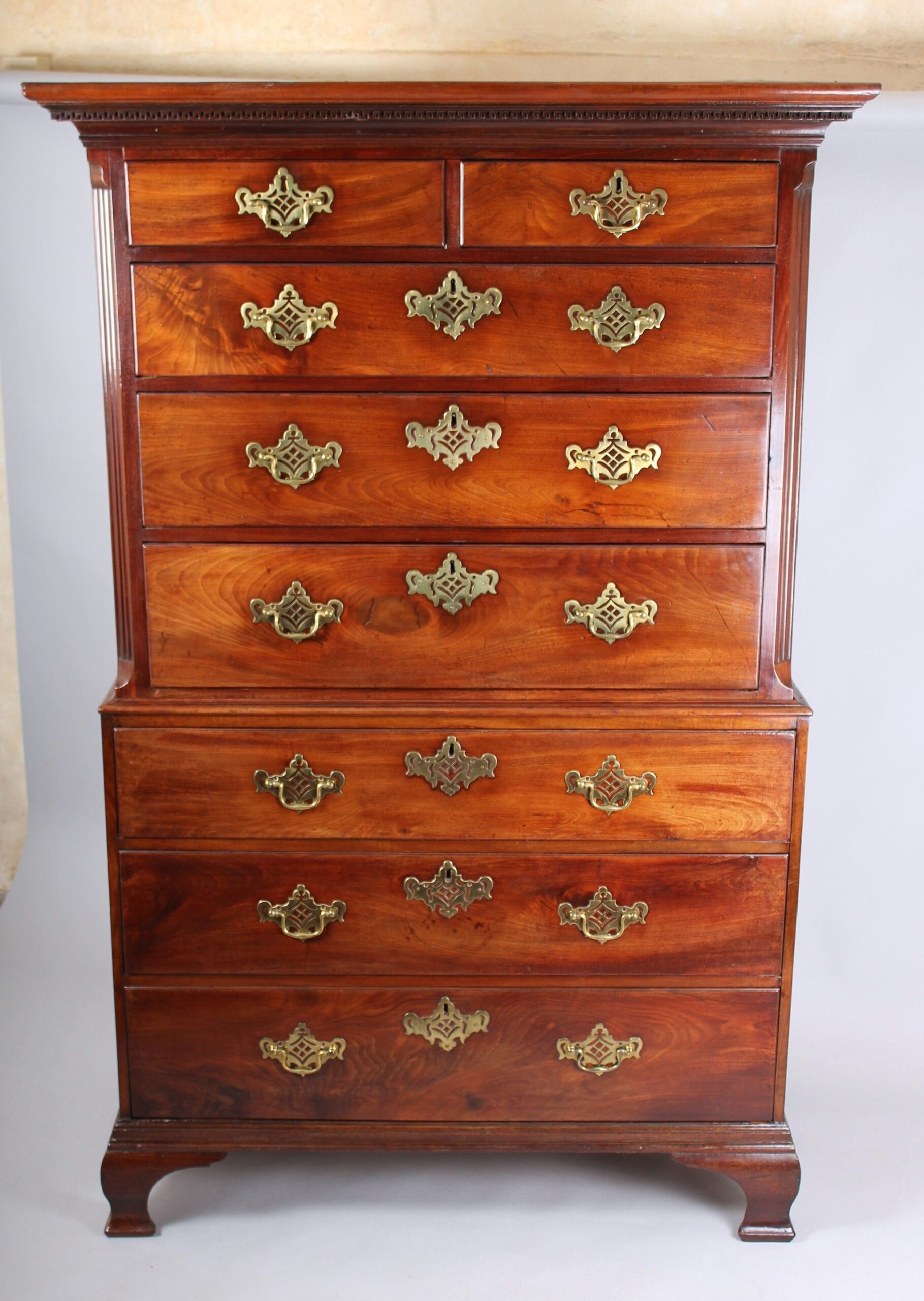 George III mahogany chest-on-chest
