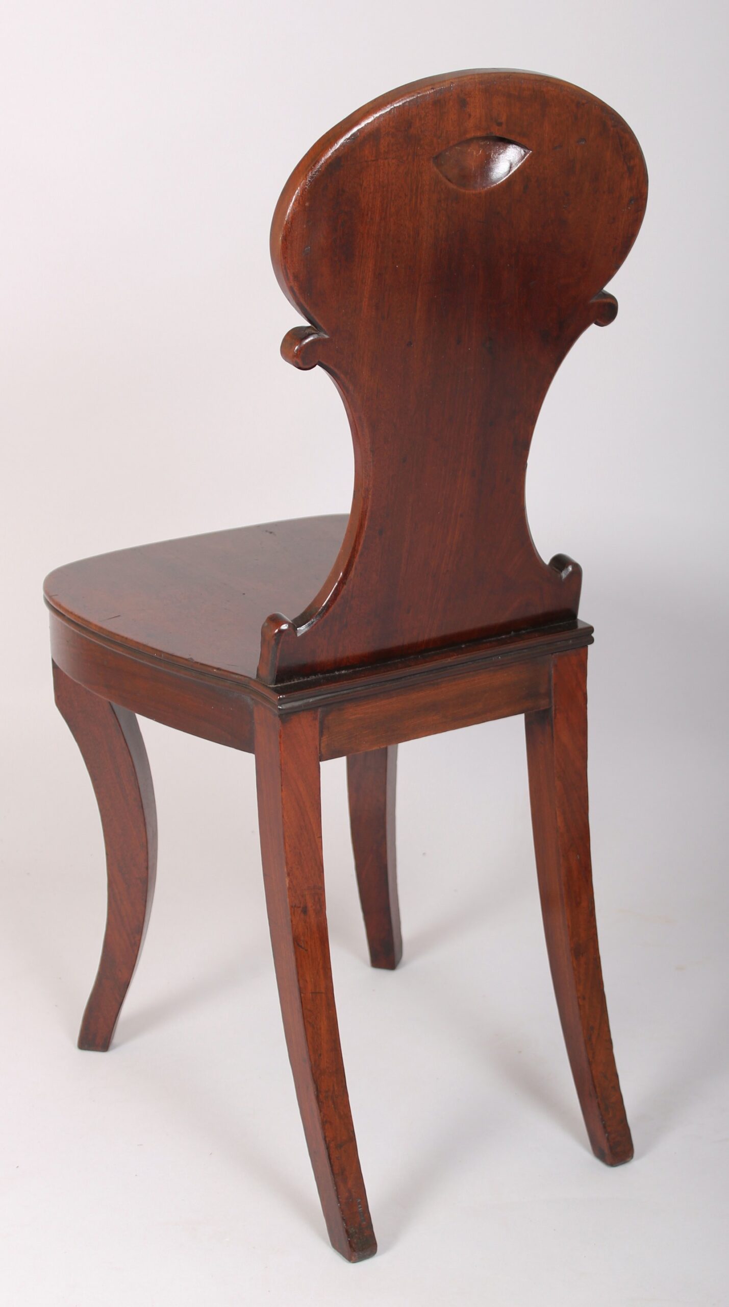 Pair of Regency period mahogany hall-chairs
