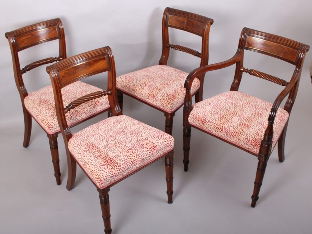 A good quality set of eight George IV period mahogany dining-chairs