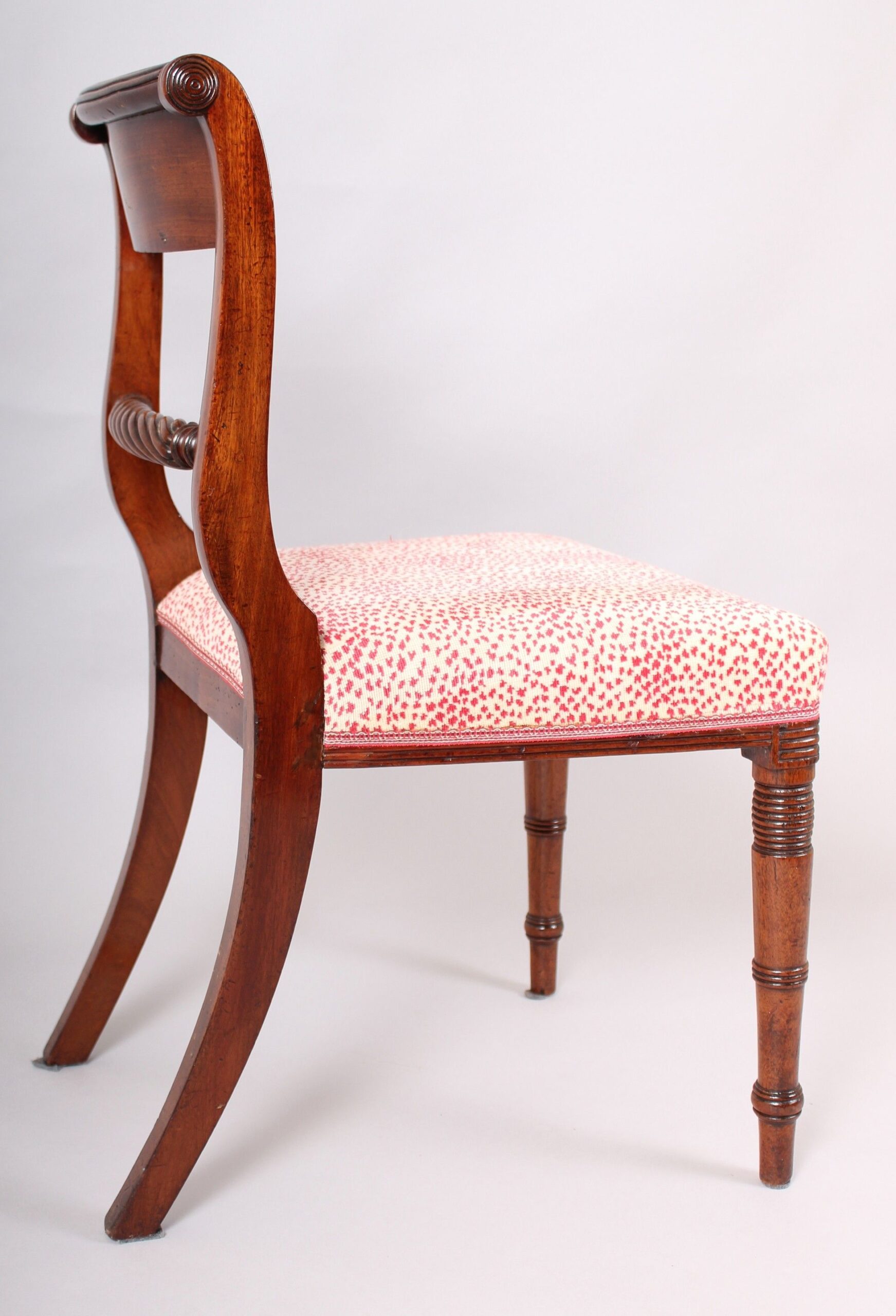 A good quality set of eight George IV period mahogany dining-chairs