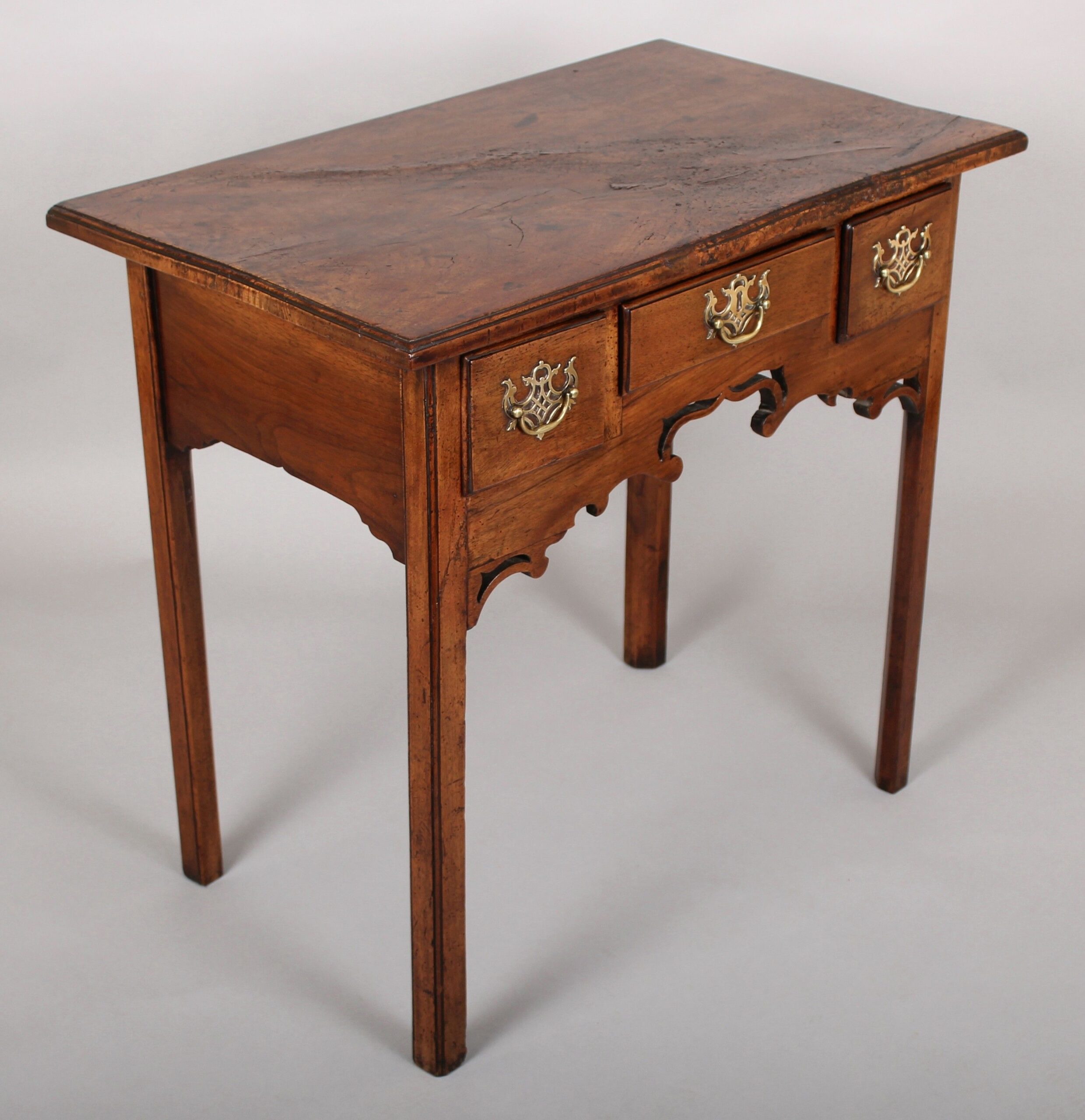 George III period country-made walnut lowboy