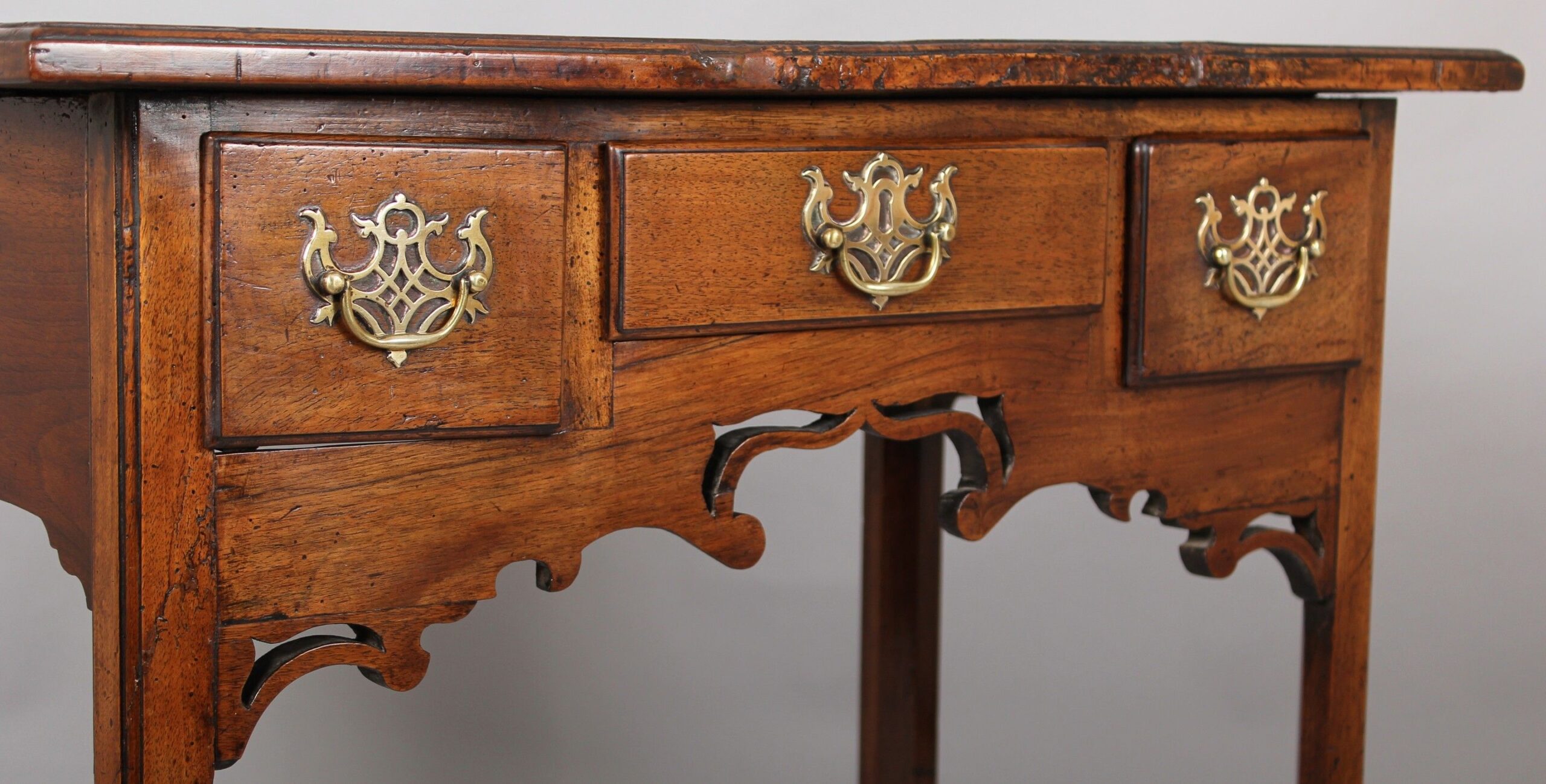 George III period country-made walnut lowboy