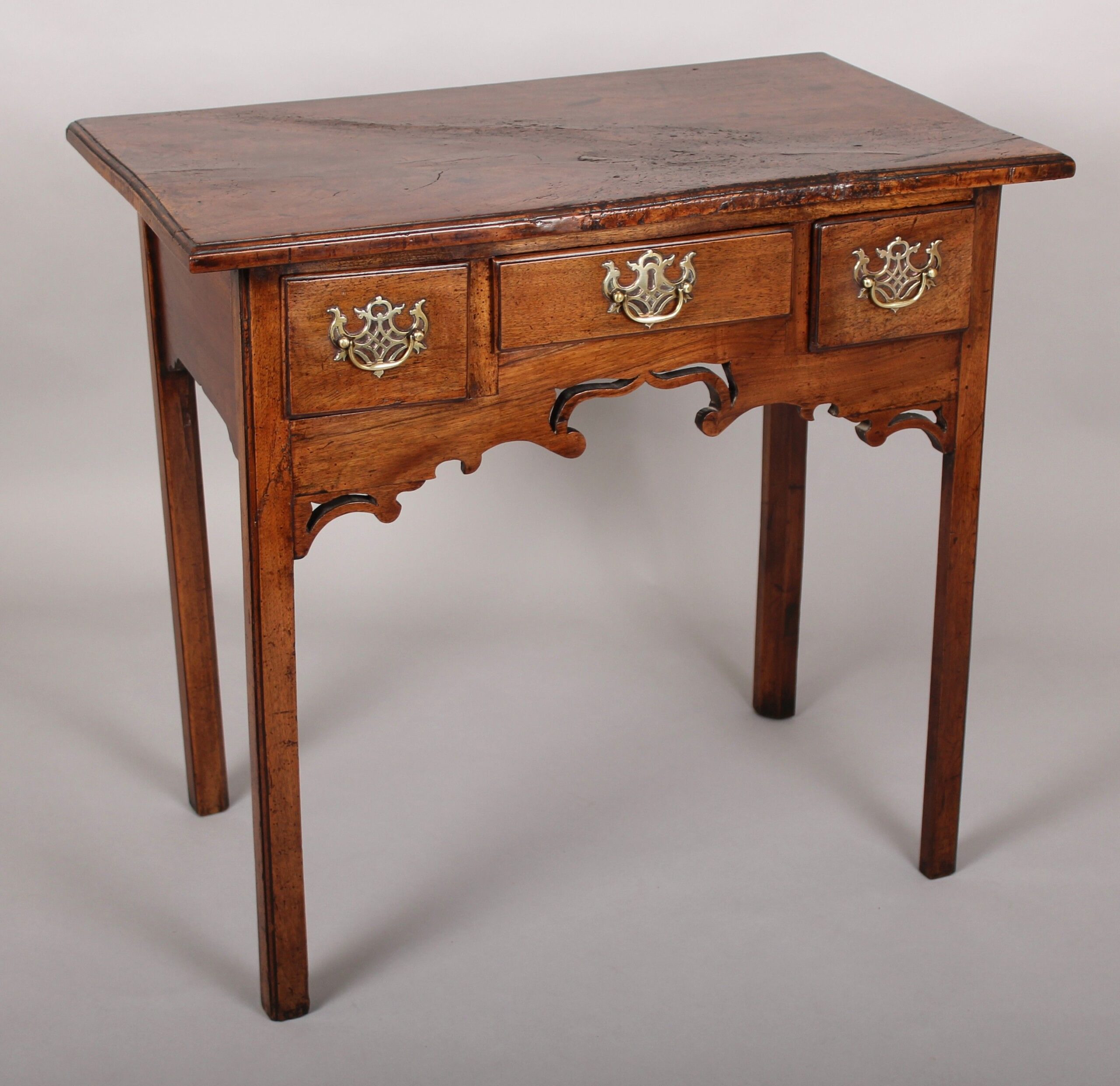 George III period country-made walnut lowboy