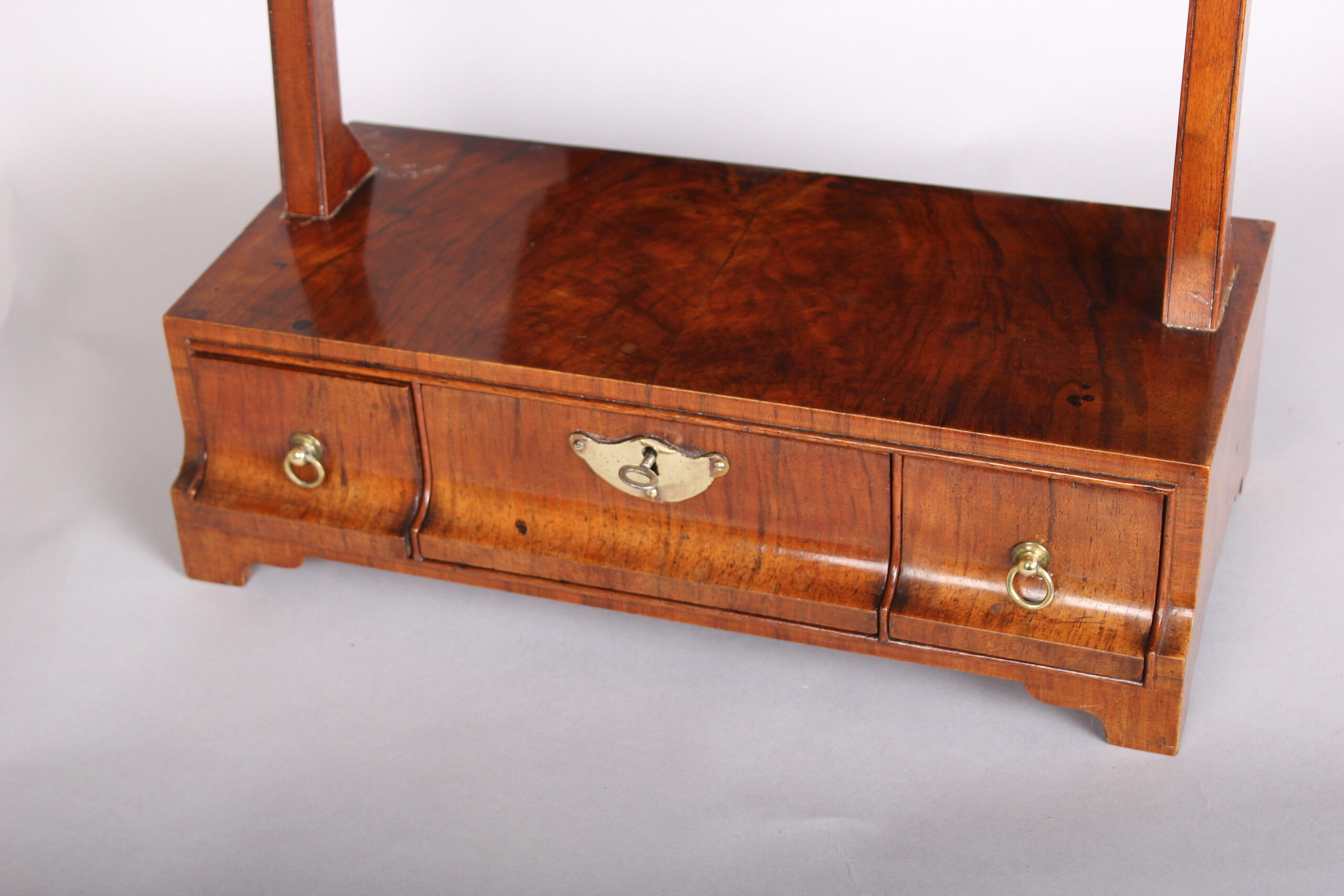 George II period walnut toilet-mirror