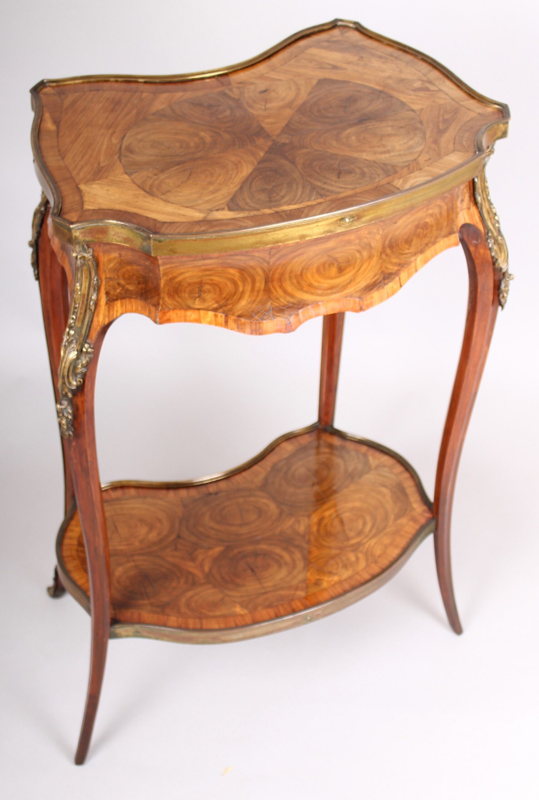 Mid nineteenth century kingwood parquetry table ambulante in the Louis XV style