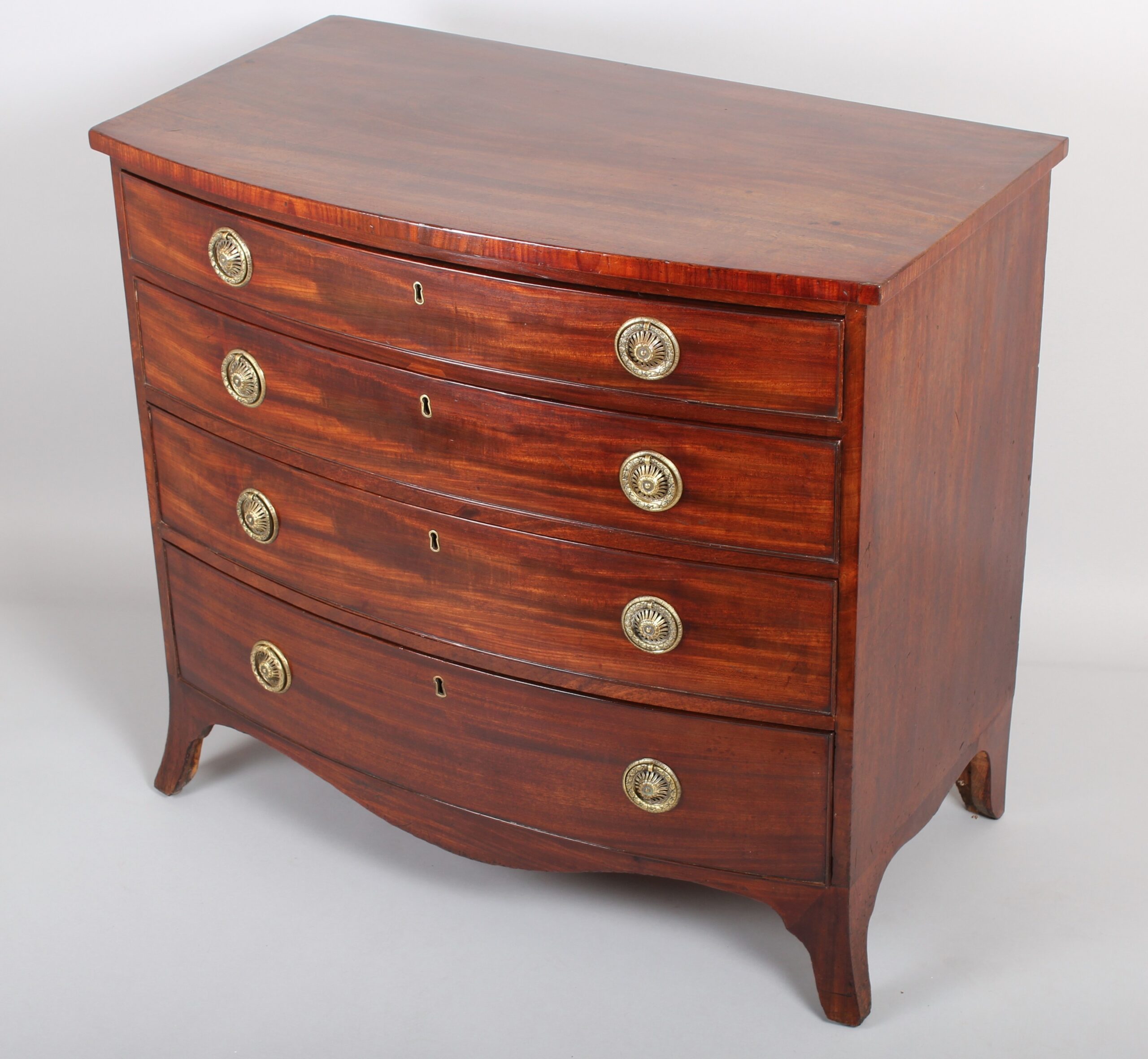 George III period mahogany bow-fronted chest-of-drawers