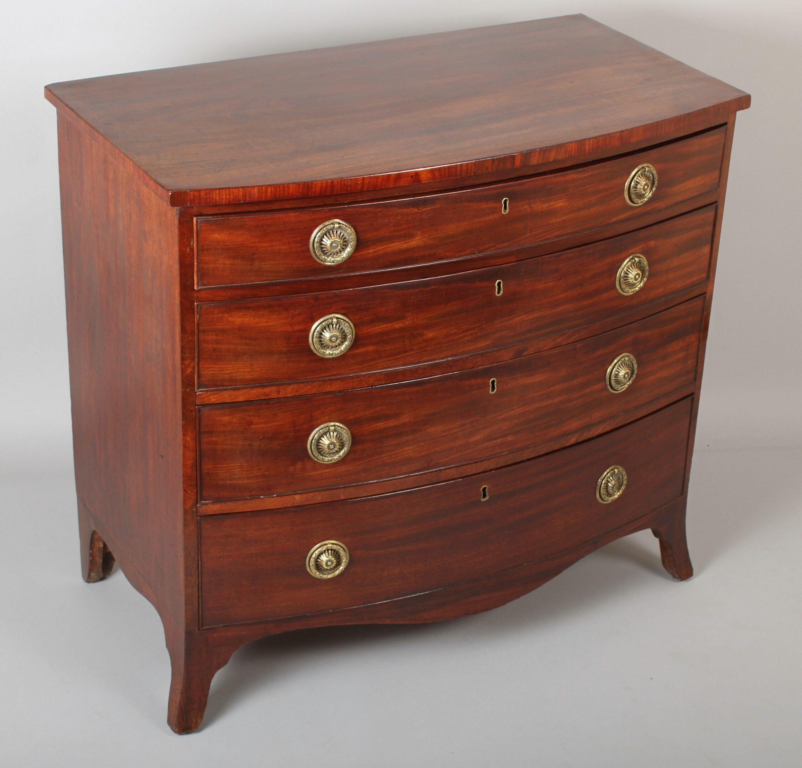 George III period mahogany bow-fronted chest-of-drawers