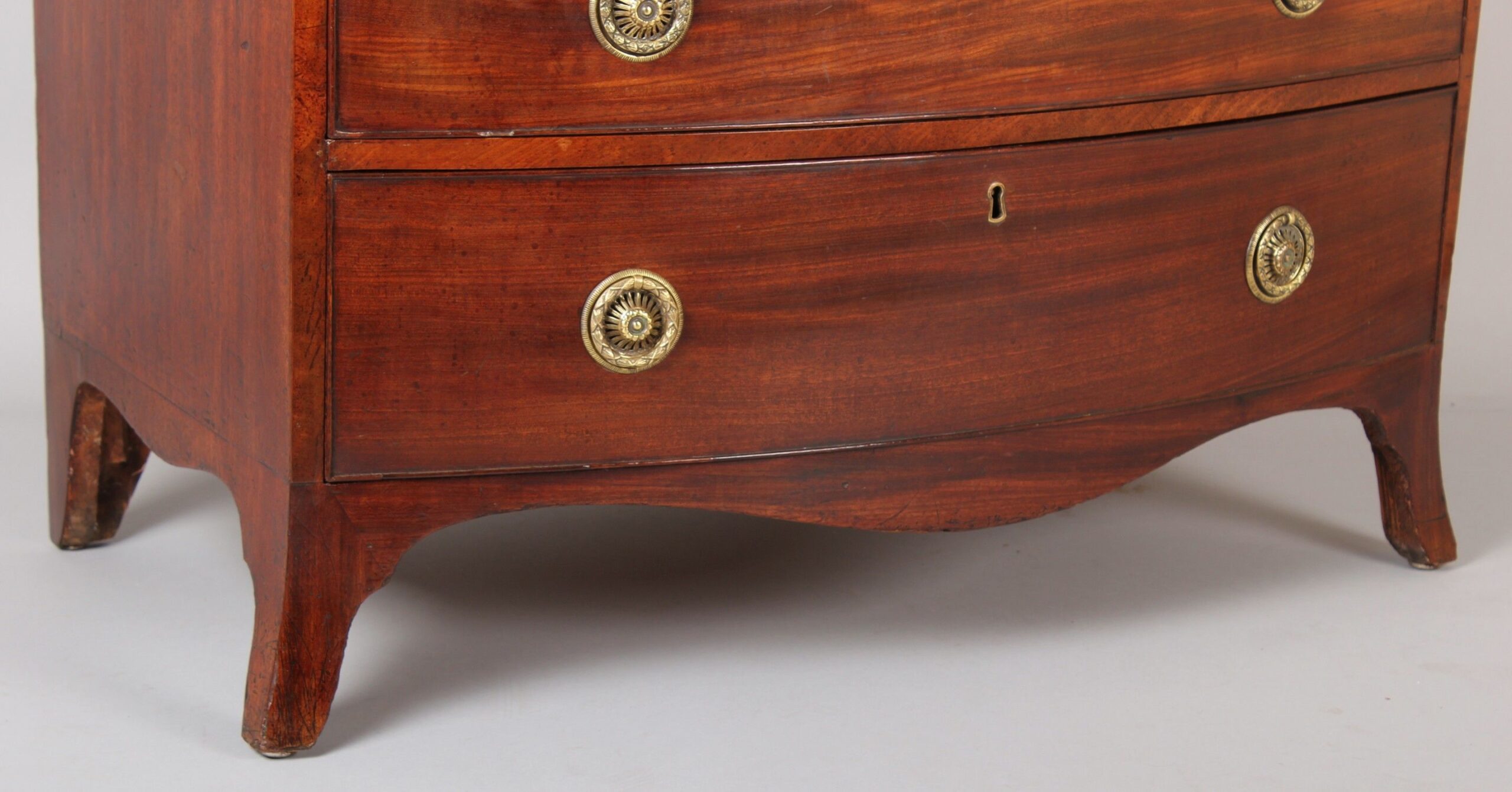 George III period mahogany bow-fronted chest-of-drawers