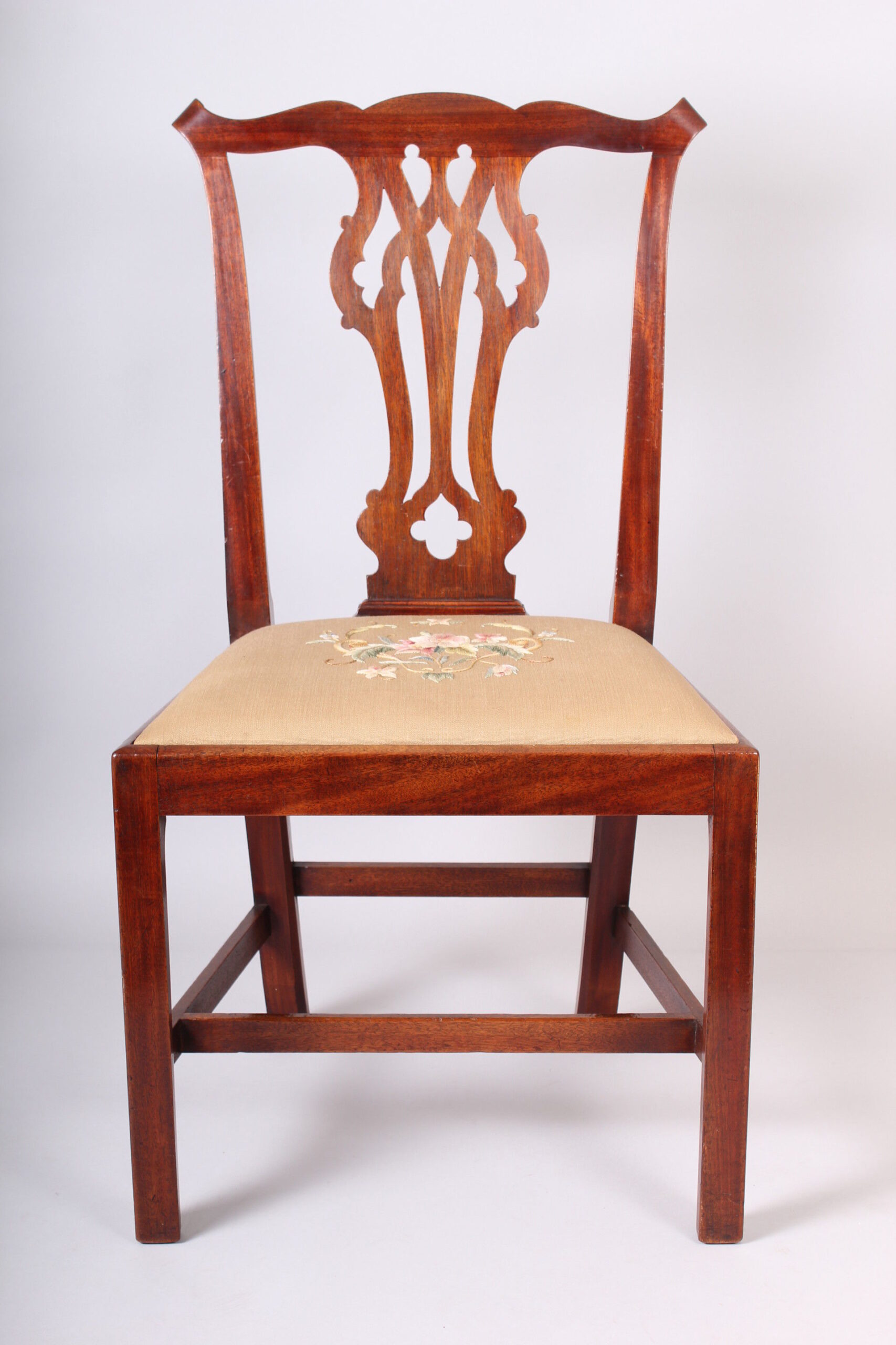 Set of six George III period mahogany ‘Country Chippendale’ dining-chairs