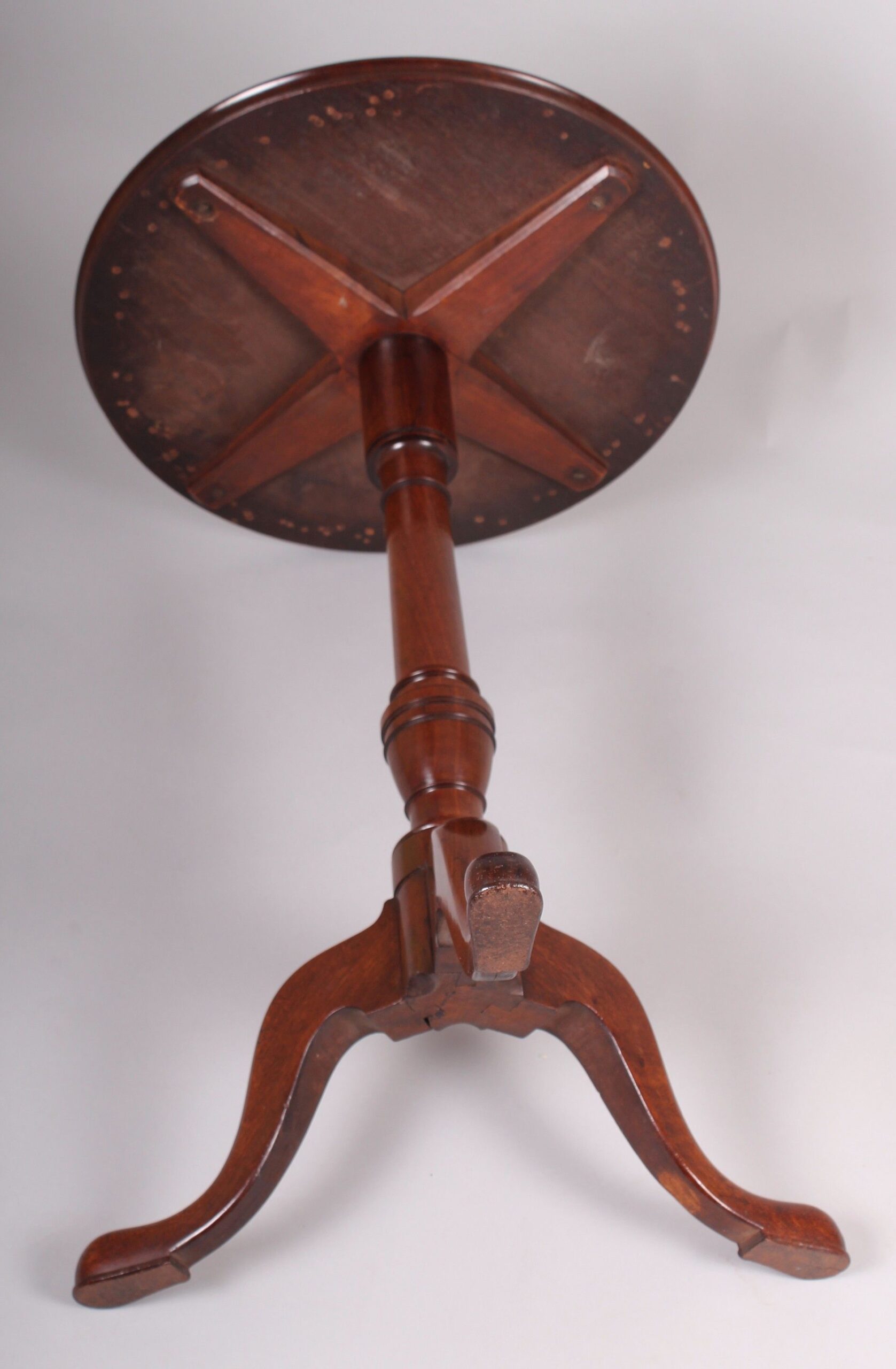 A George III period mahogany tripod table of good dense timber