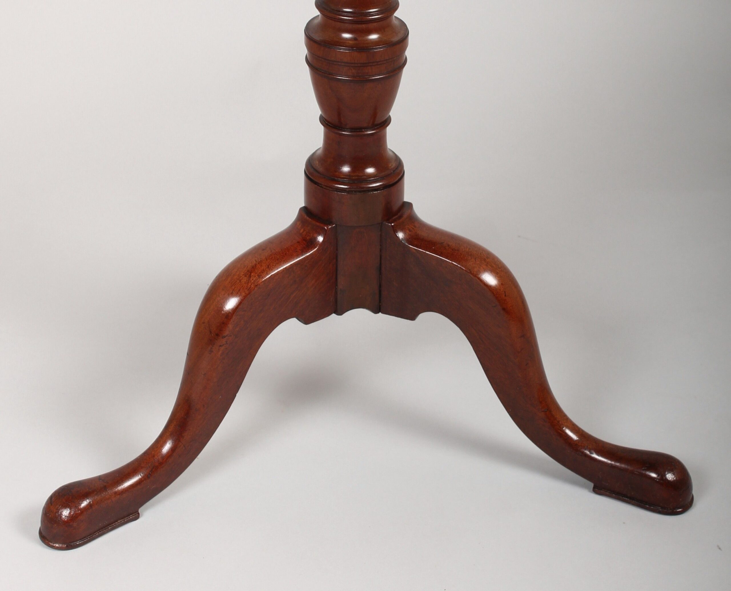 A George III period mahogany tripod table of good dense timber