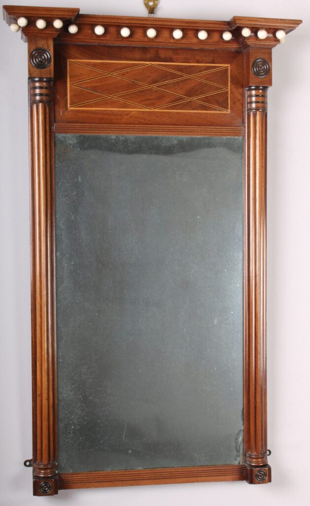 George IV period mahogany small pier glass
