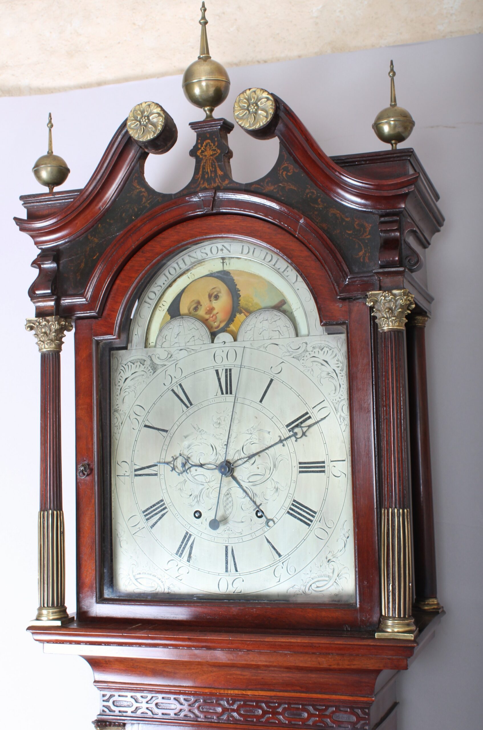 Fine George III period long-case clock by JOS. JOHNSON of DUDLEY in a handsome mahogany case of distinctive North Country character