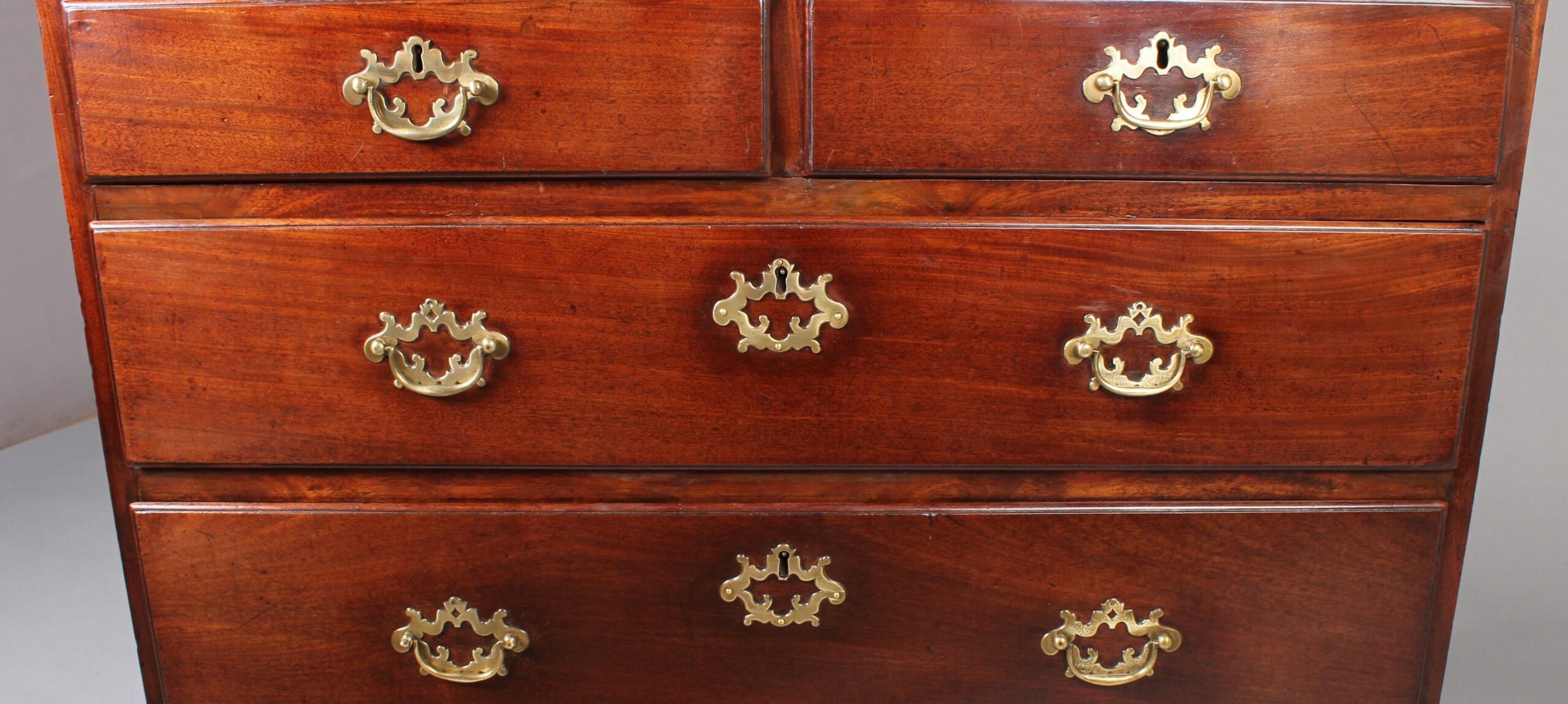 George II period ‘red walnut’ bureau of good quality