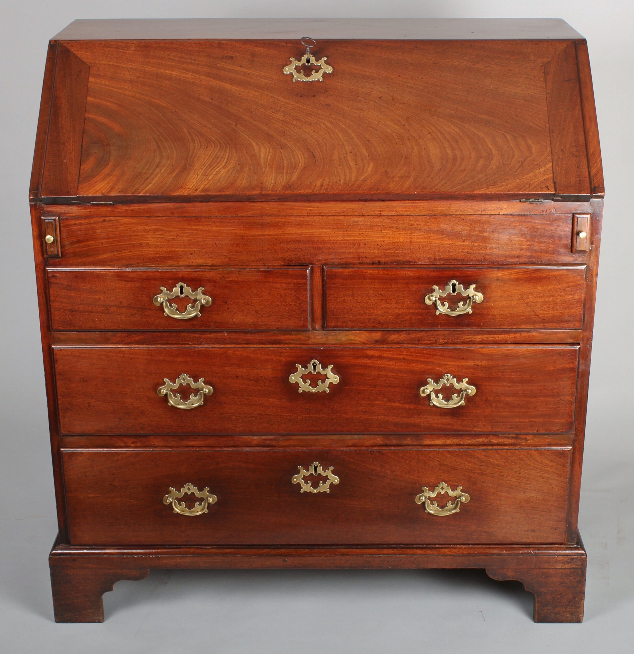 George II period ‘red walnut’ bureau of good quality