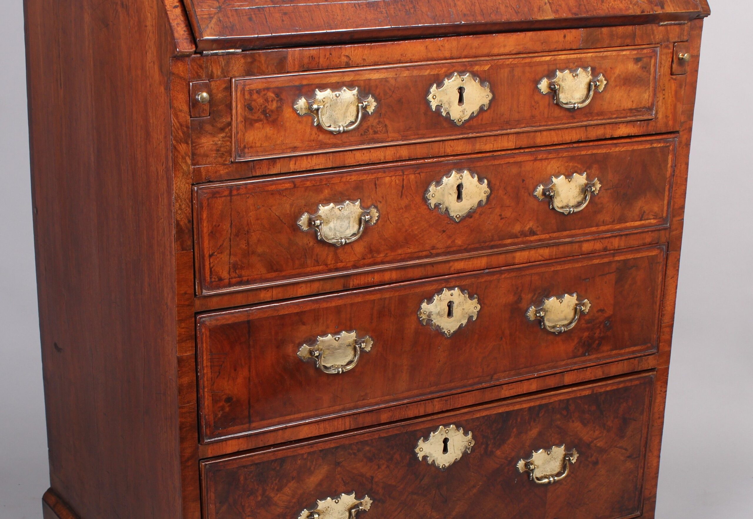 Small George I period walnut bureau