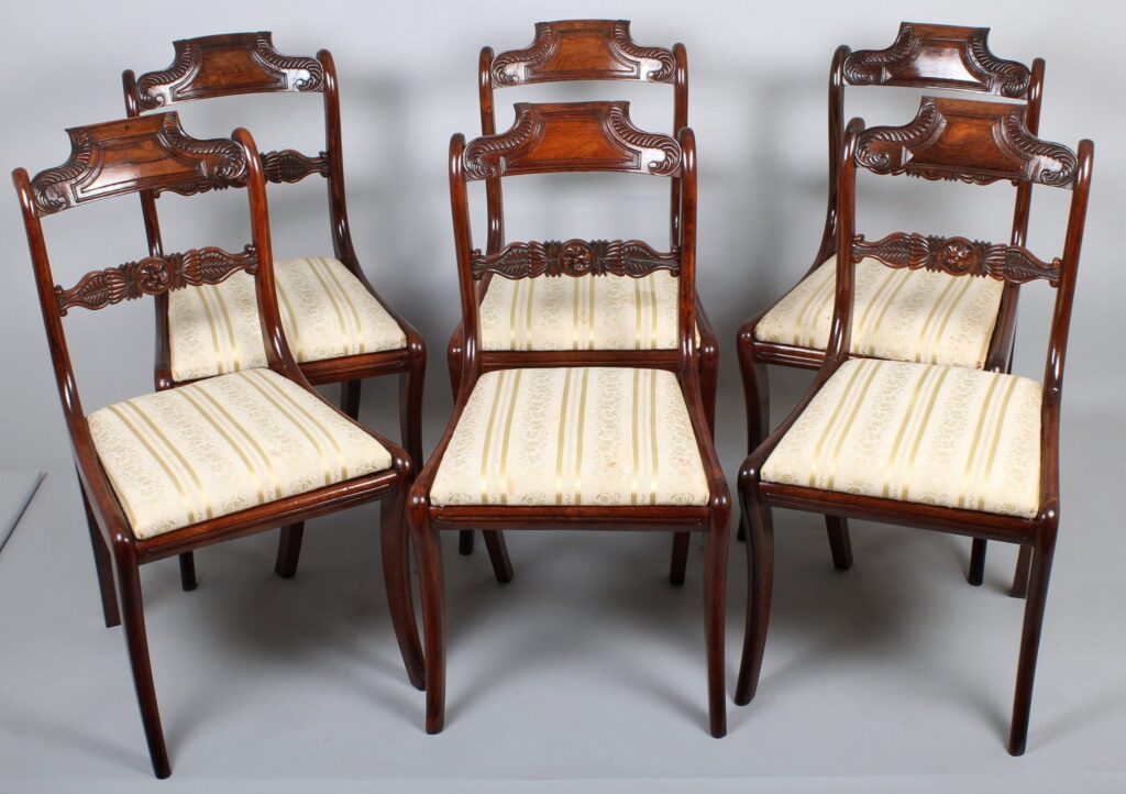 Set of six high quality Regency rosewood chairs