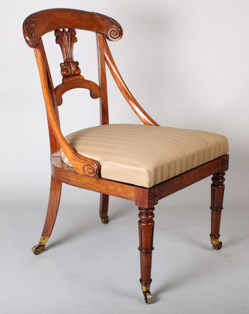 William IV rosewood arm-chair of unusual form and high quality