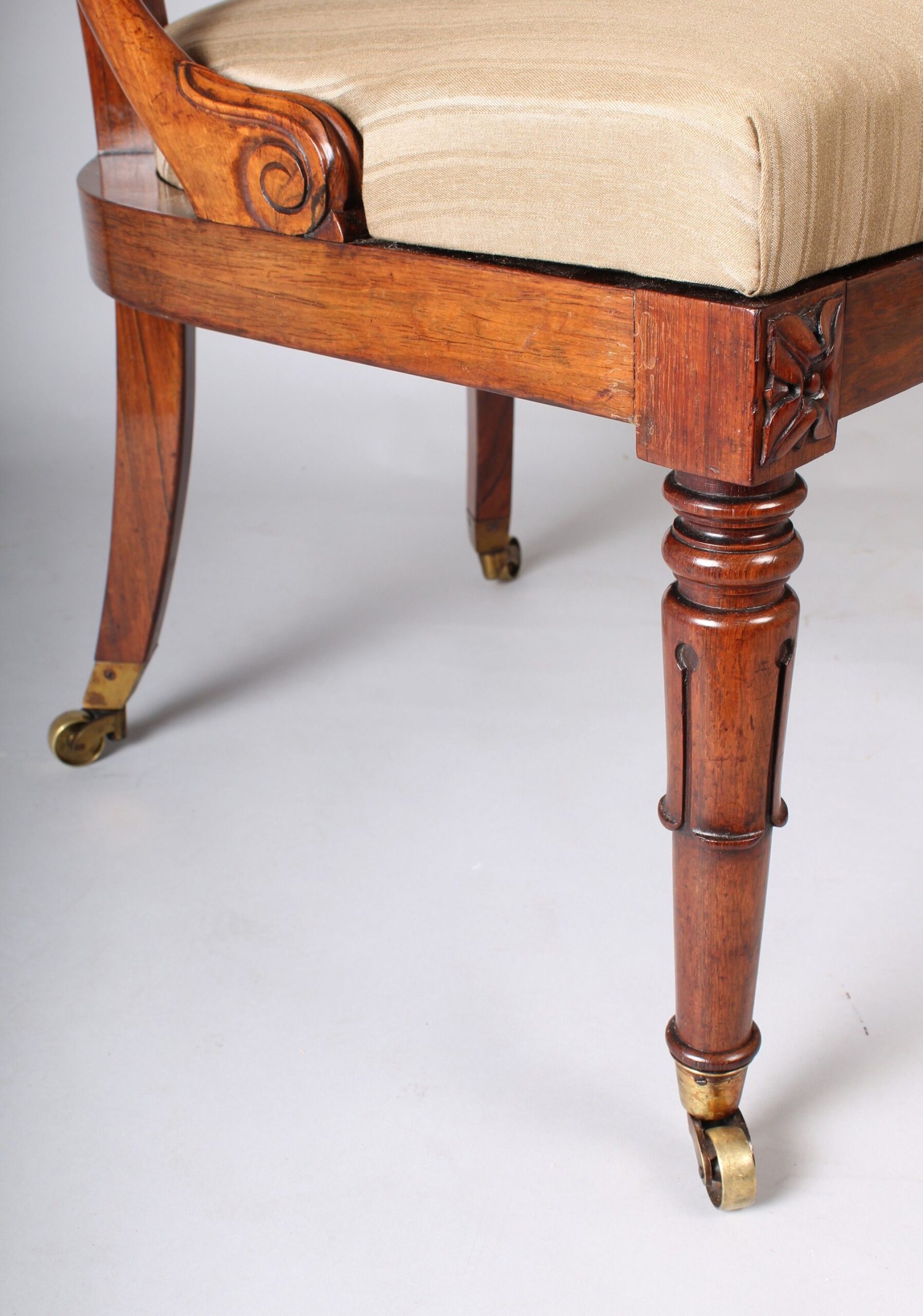 William IV rosewood arm-chair of unusual form and high quality