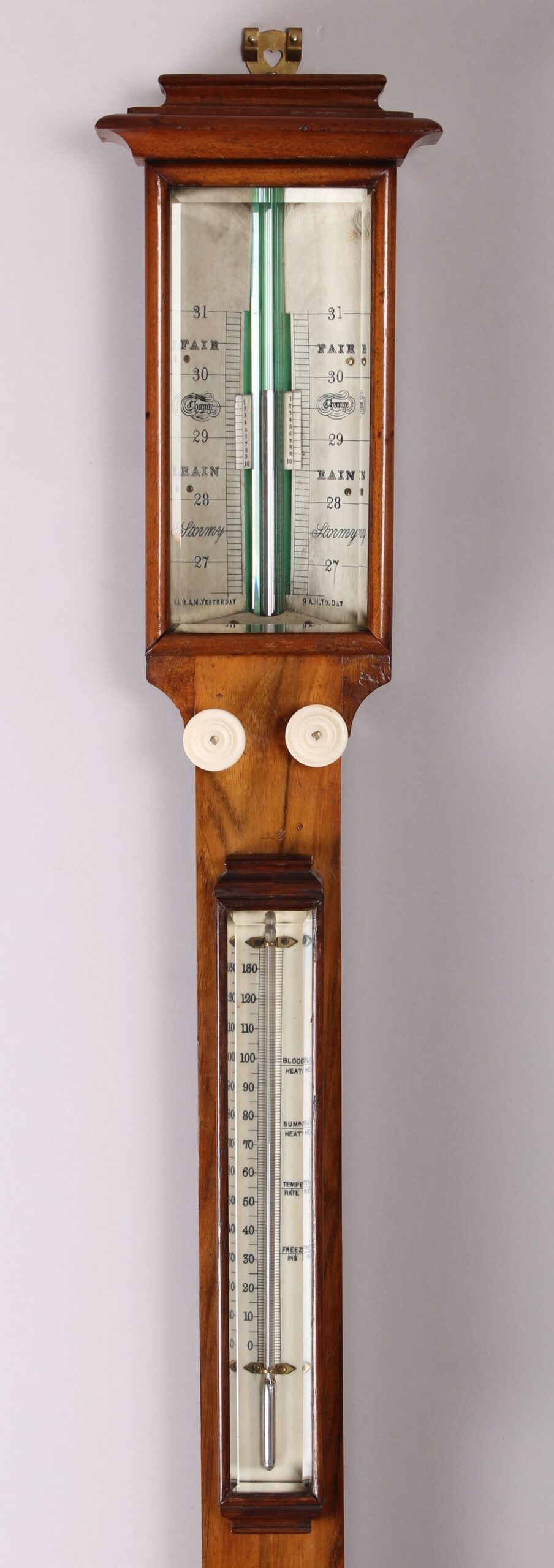 Victorian rosewood stick barometer