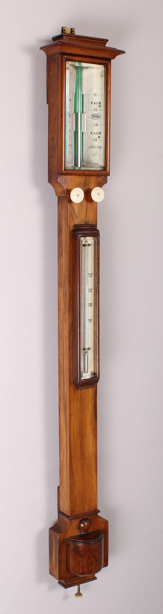 Victorian rosewood stick barometer