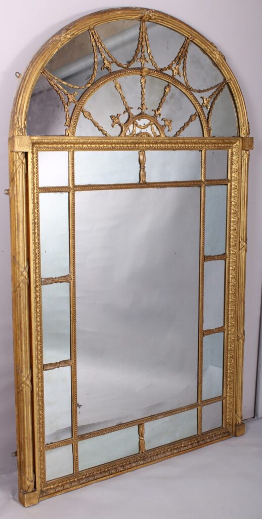 Fine and rare early 19th century gilded overmantel mirror in the neo-classical Adam manner by ‘Freeman of Norwich’