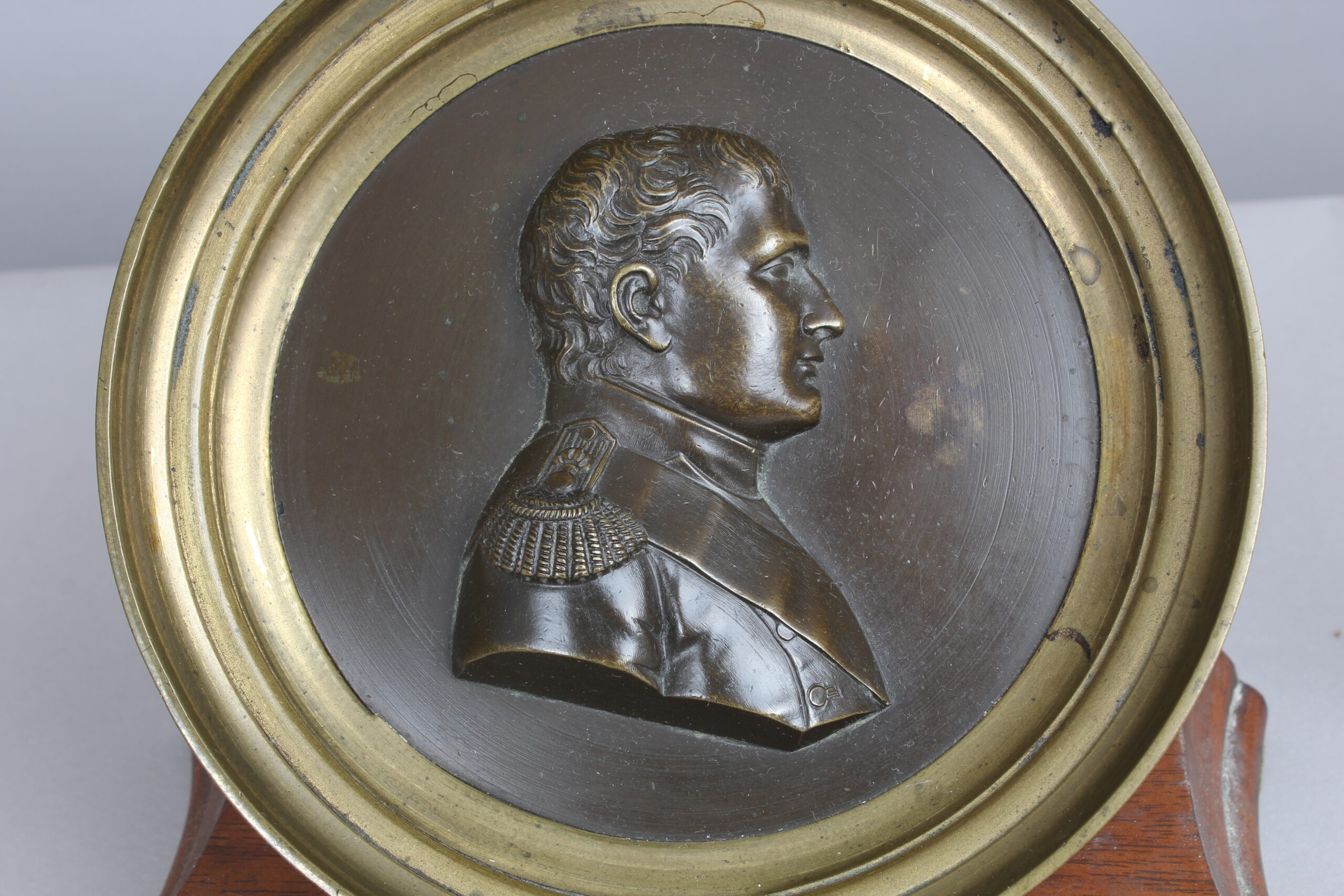 19th century bronze plaque of Napoleon