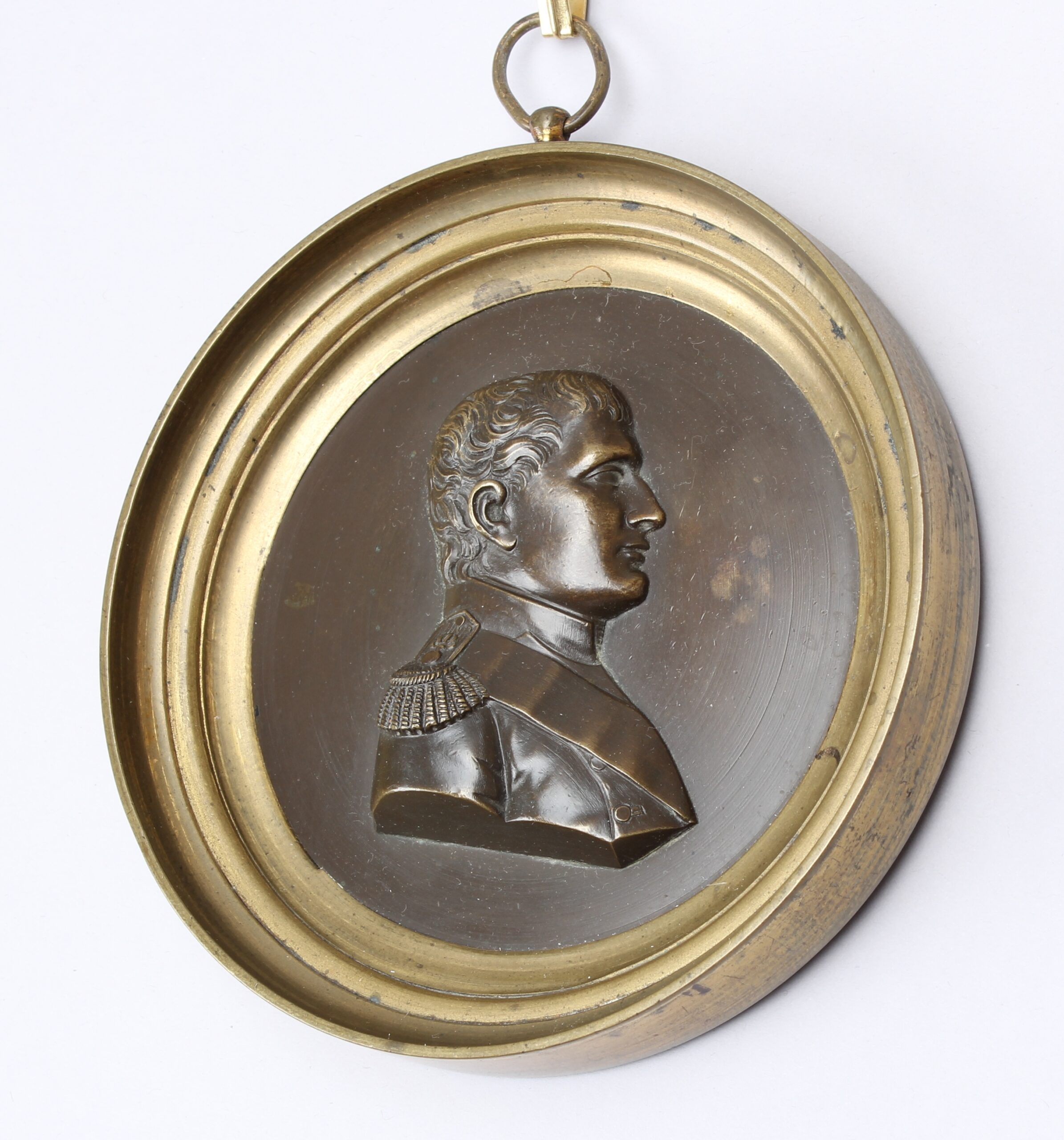 19th century bronze plaque of Napoleon