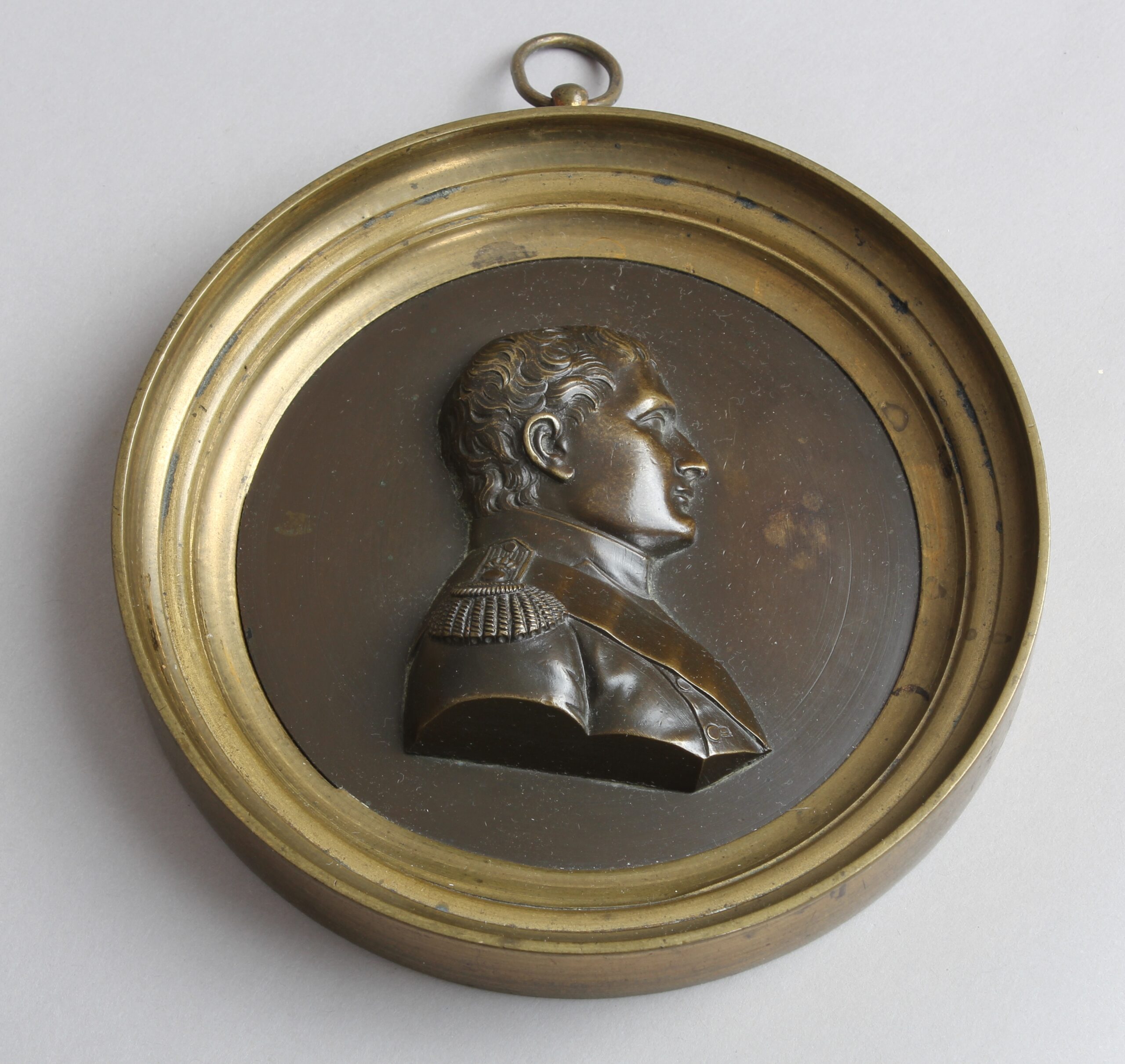 19th century bronze plaque of Napoleon
