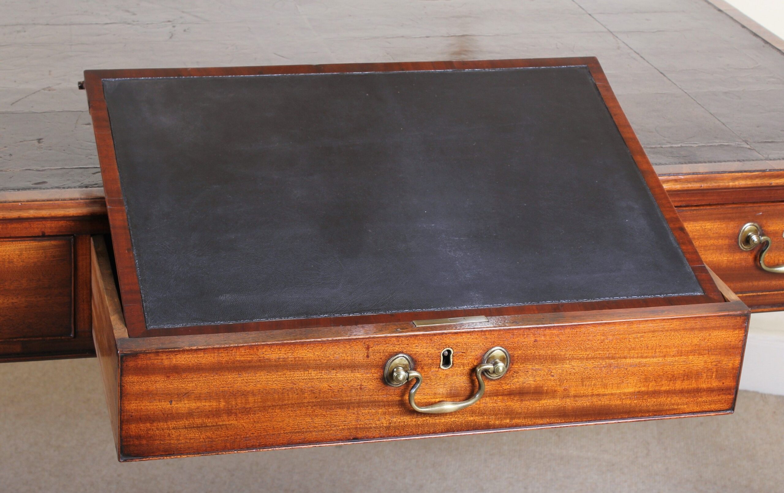 Fine George III period mahogany double-sided writing-table