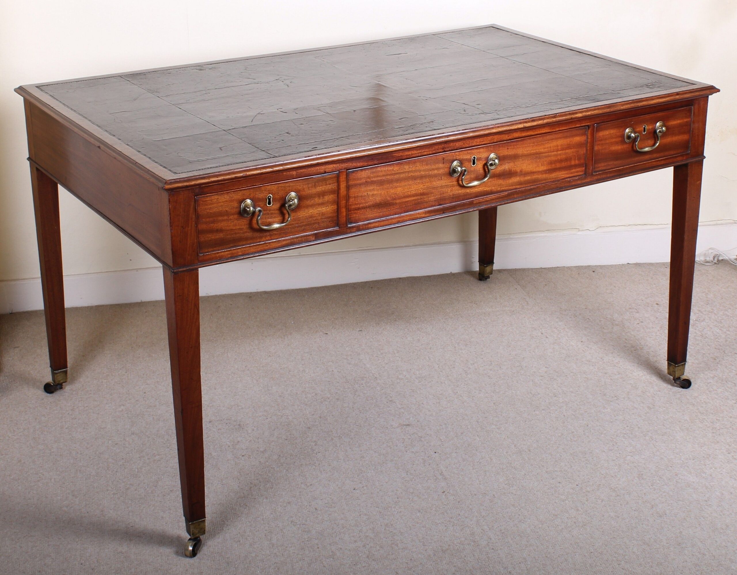 Fine George III period mahogany double-sided writing-table