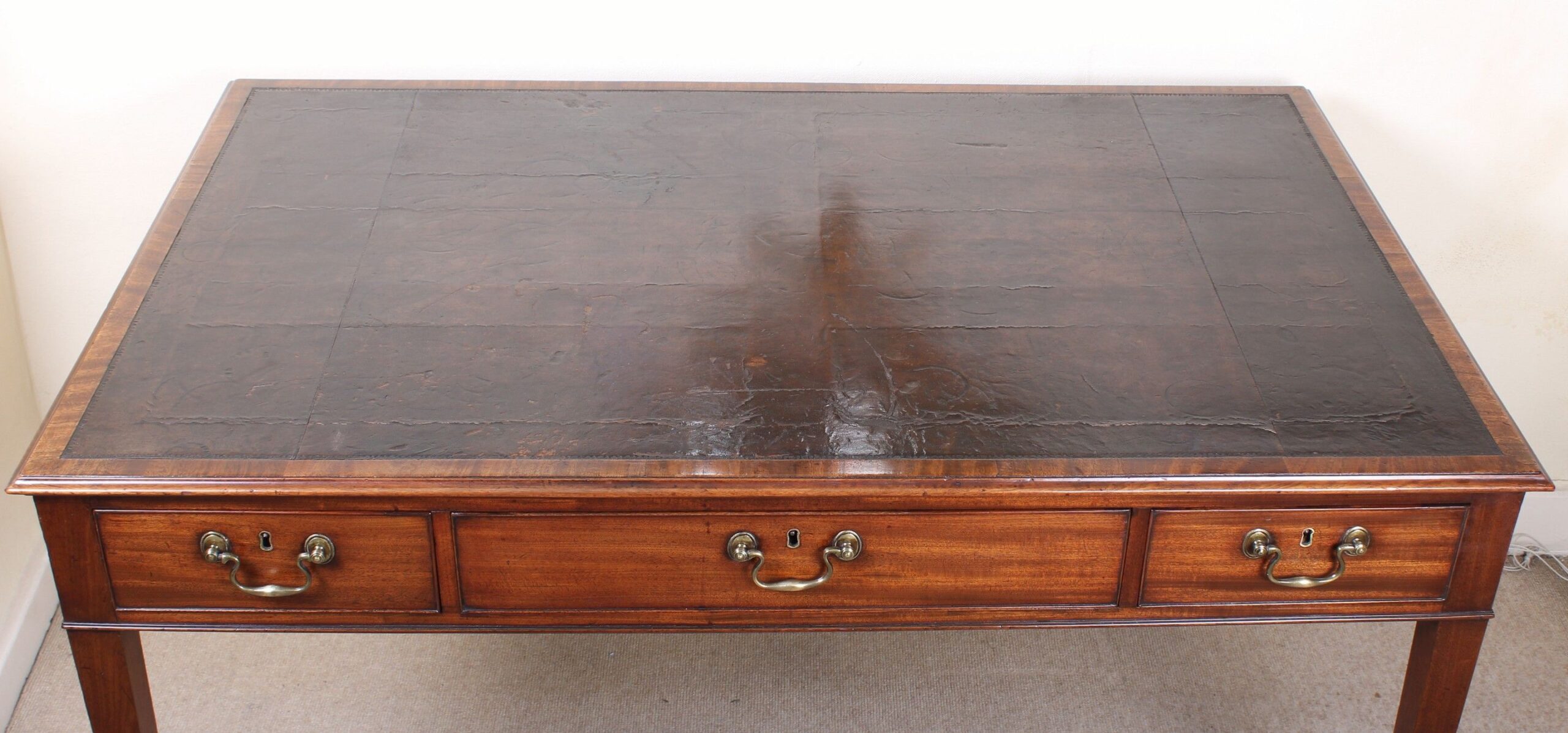 Fine George III period mahogany double-sided writing-table