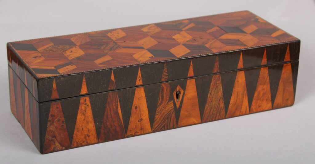 Fine Victorian Tunbridge parquetry glove-box